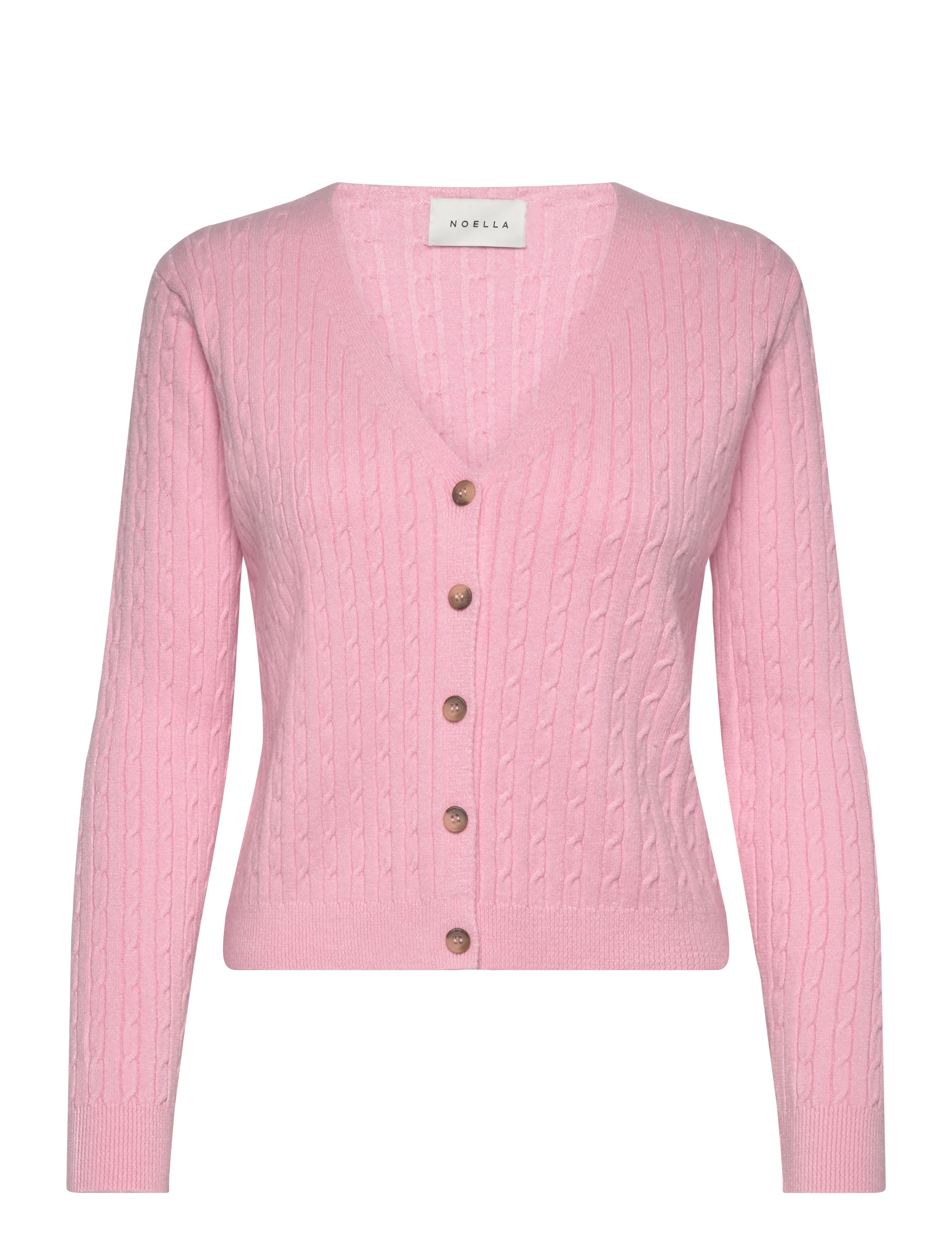 Noella N-Laliah Knit Cardigan - Transitional Layering - BABY PINK / pink/rose