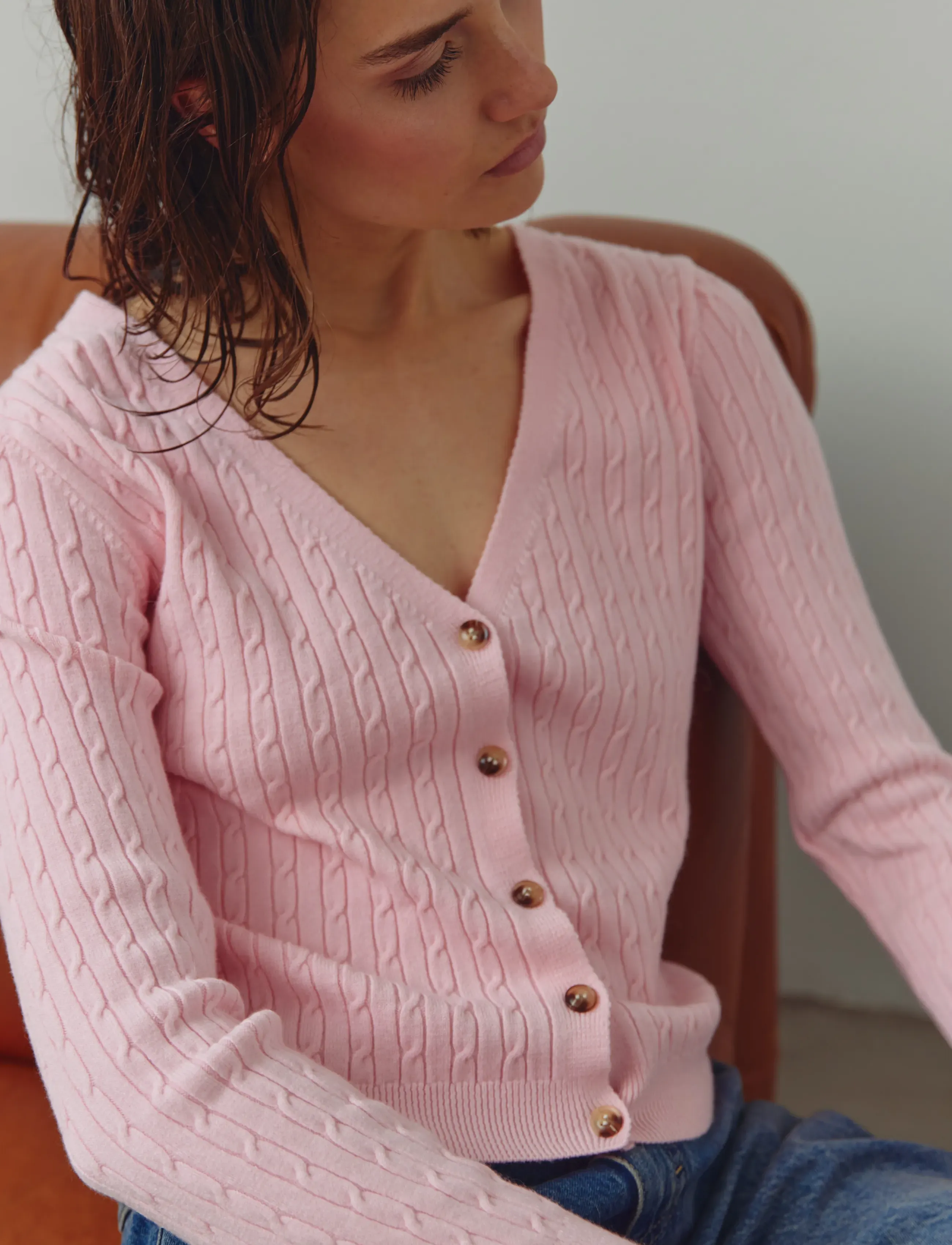 Noella N-Laliah Knit Cardigan - Riided - BABY PINK / pink/rose