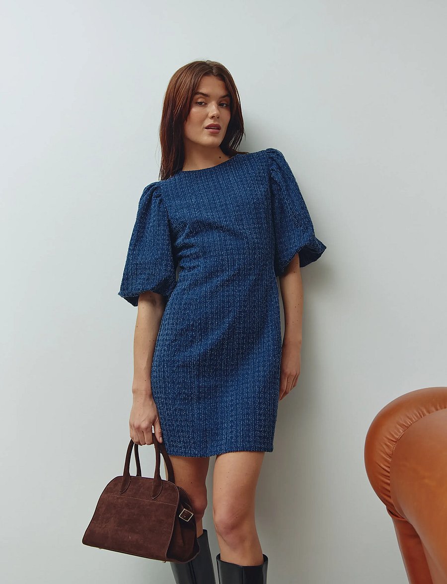 Noella - N-Michaela Dress - midiklänningar - dark blue wash - 0