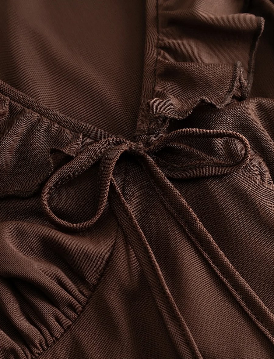 Noella - N-Melinda Dress - maxiklänningar - tawny brown - 2