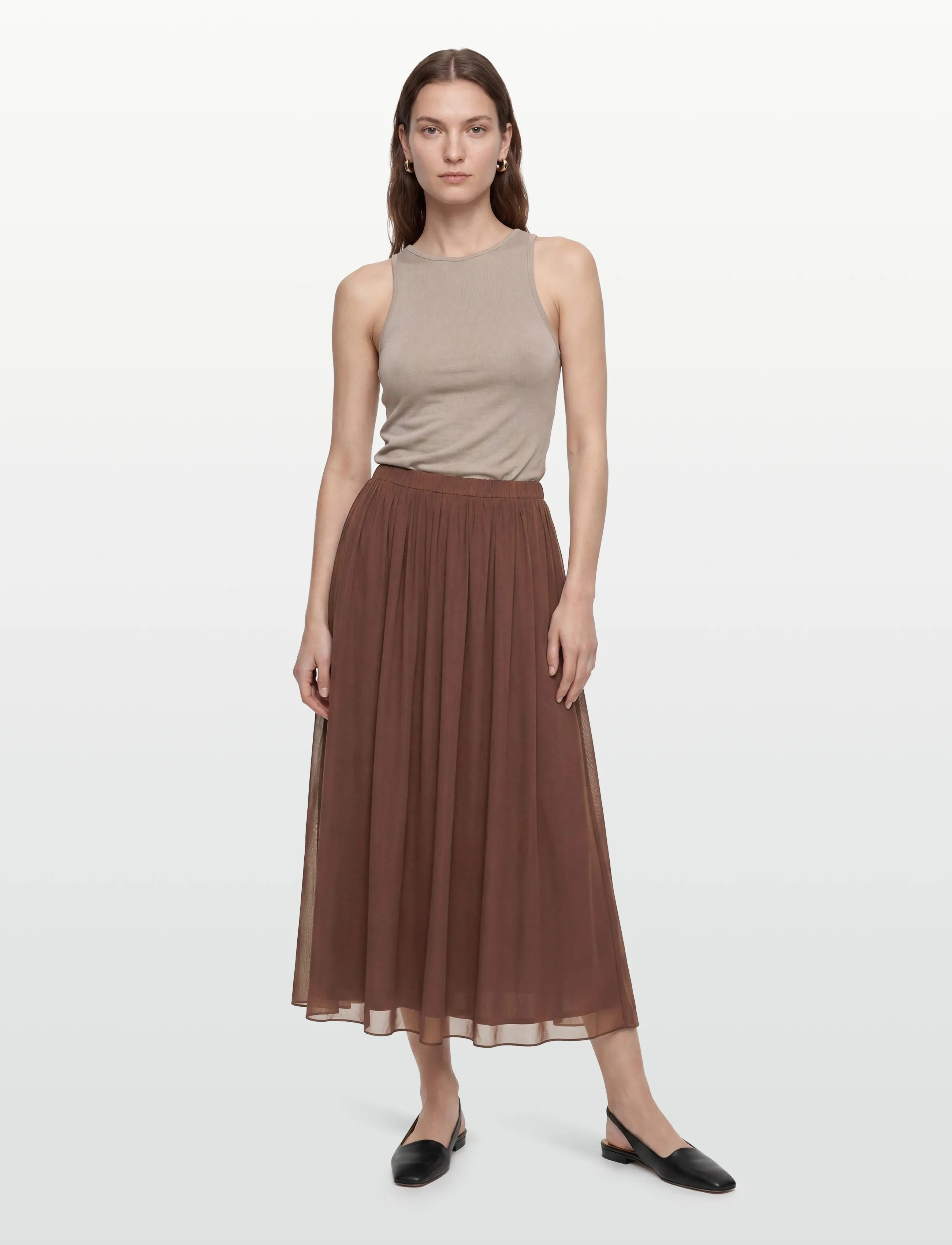 Noella N-Madyson Skirt - Maxi Röcke - TAWNY BROWN / brown