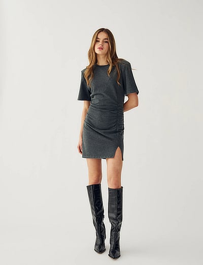 dark grey t shirt dress Women's Dark gray Microfiber T-shirt Dress
