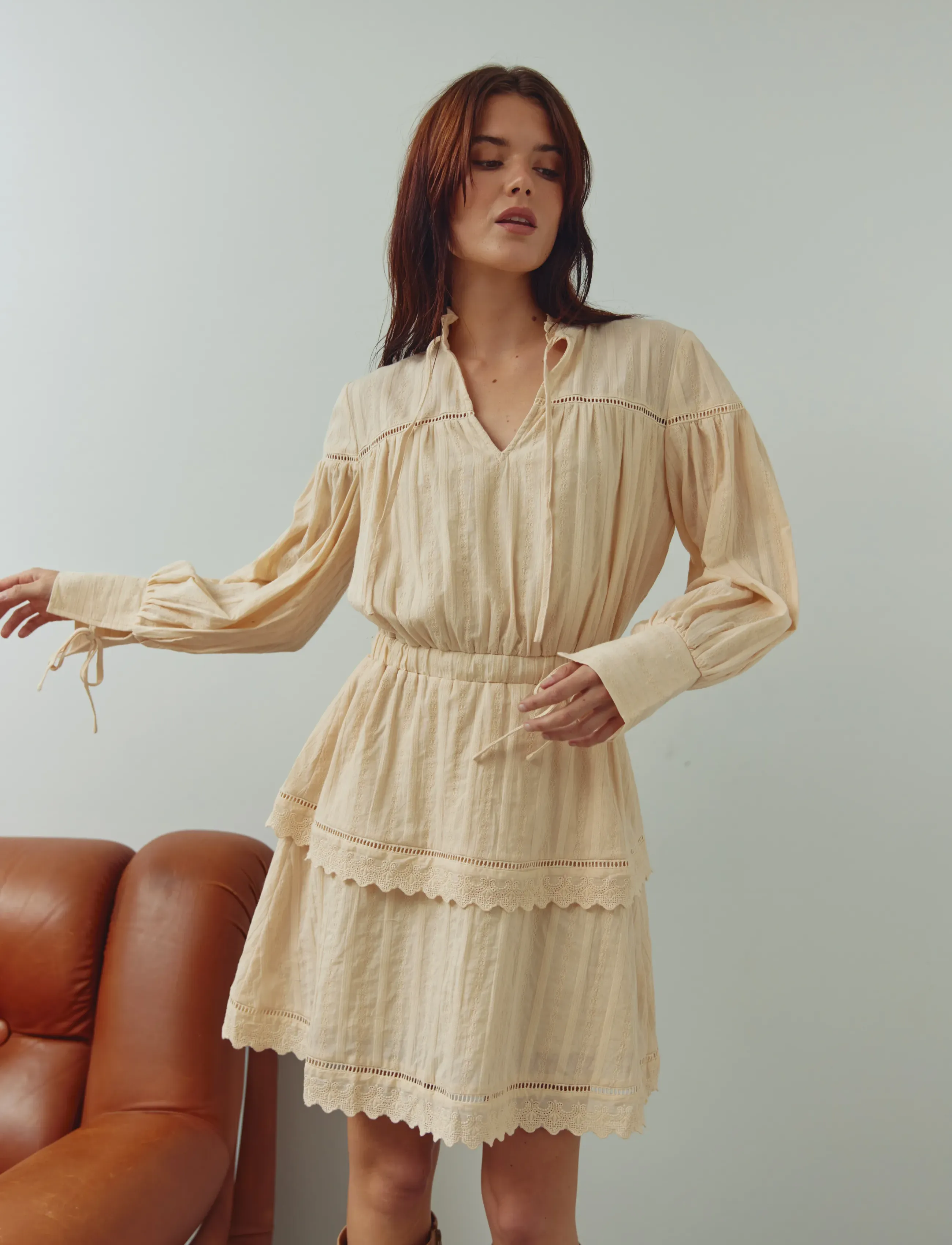 Noella N-Meredith Dress, XXL, Dresses, Creme - Short Frauen