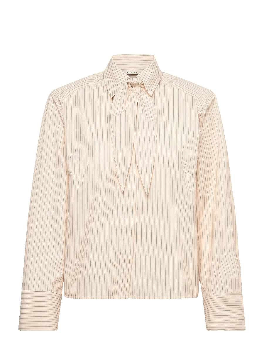 Noella - N-Myra Shirt - langærmede skjorter - donnie cream stripe - 1