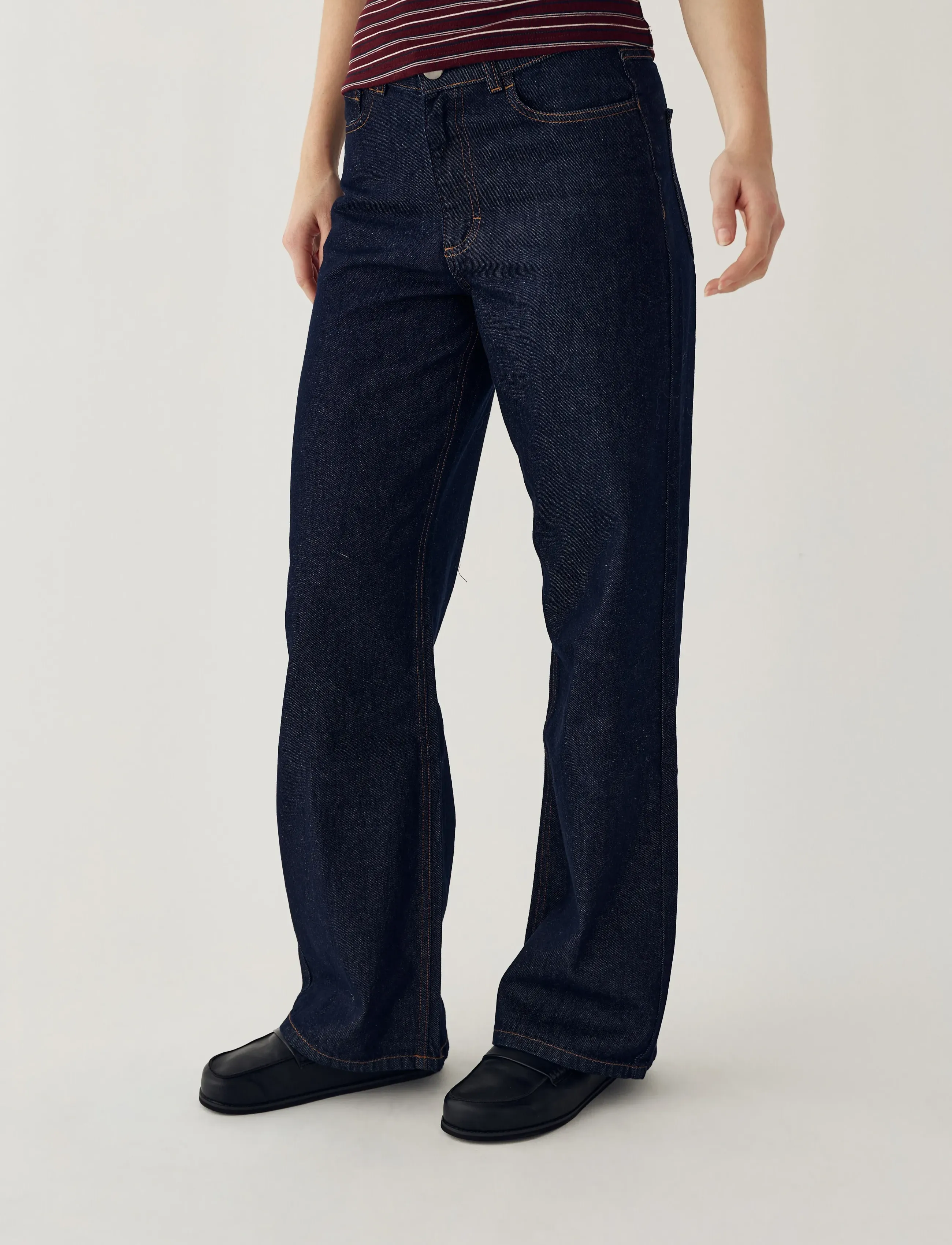 Noella N-Katy MW Jeans - Transitional Layering - RINSE WASH / navy