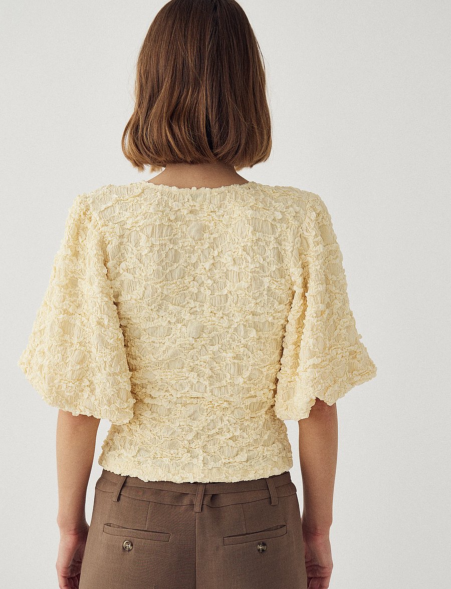 Noella - N-Mykah Top - któtkie bluzki - butter yellow - 3