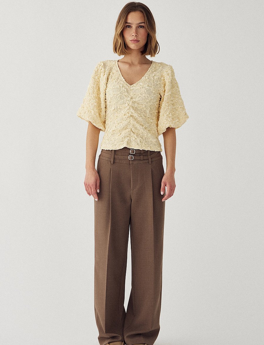 Noella - N-Mykah Top - któtkie bluzki - butter yellow - 5