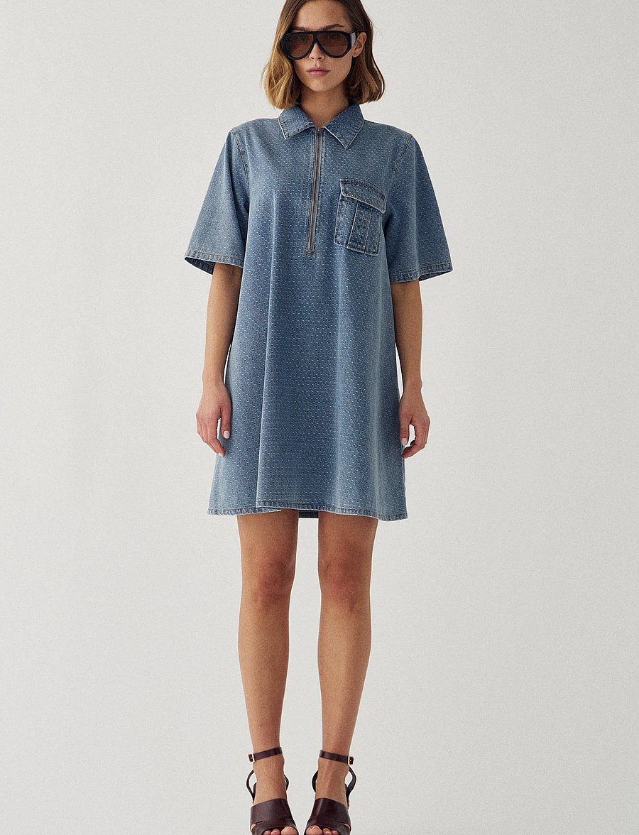 Noella - N-Jozie Z Dress - denim dresses - vintage blue wash - 0