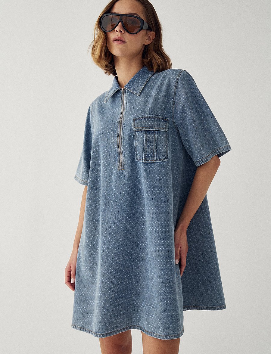 Noella - N-Jozie Z Dress - denim dresses - vintage blue wash - 4