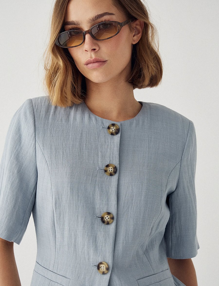 Noella - N-Kasaundra Blazer - single breasted blazers - dove blue - 4