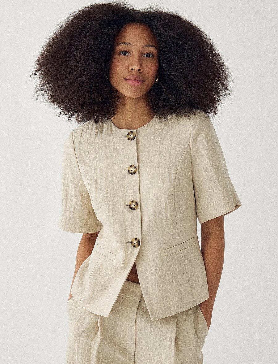Noella - N-Kasaundra Blazer - Üherealised pintsakud - oyster - 0