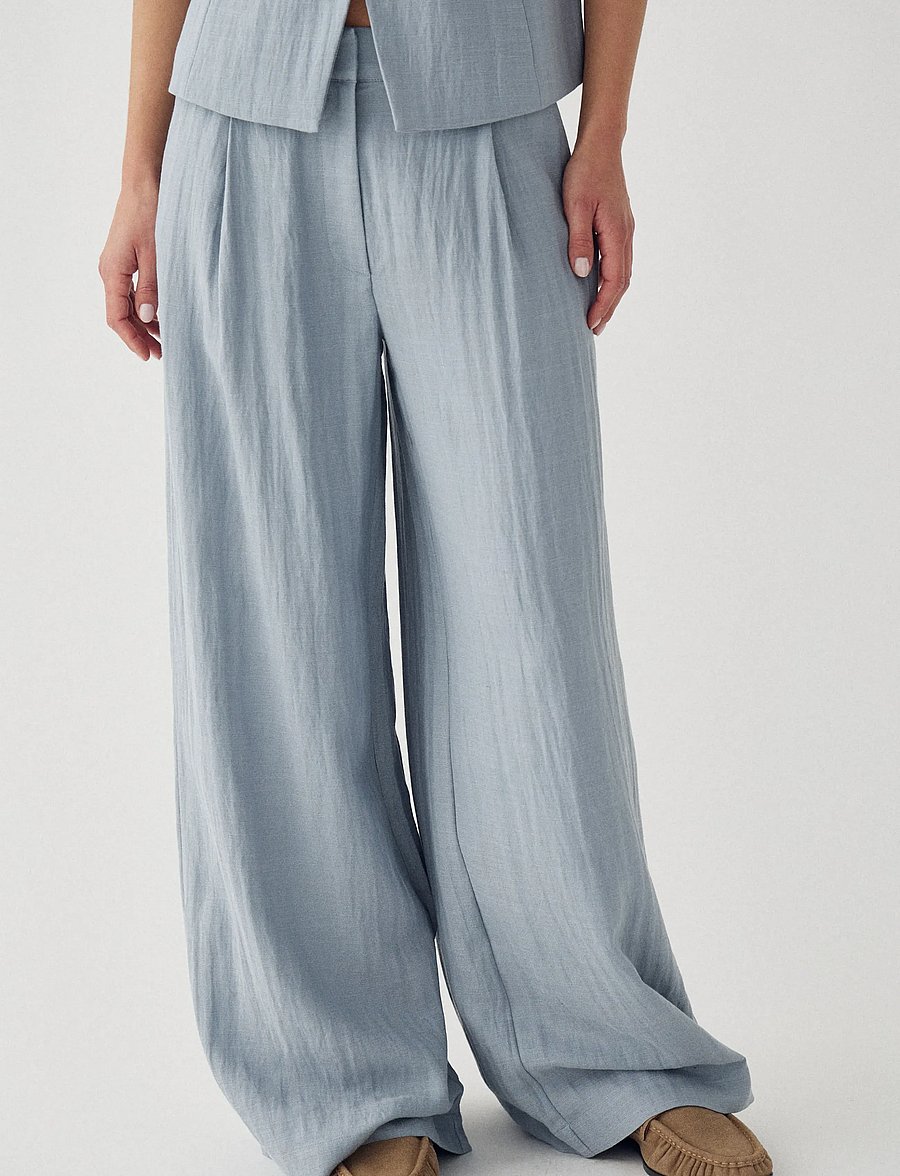 Noella - N-Kazia MW Pants - hosen mit weitem bein - dove blue - 0