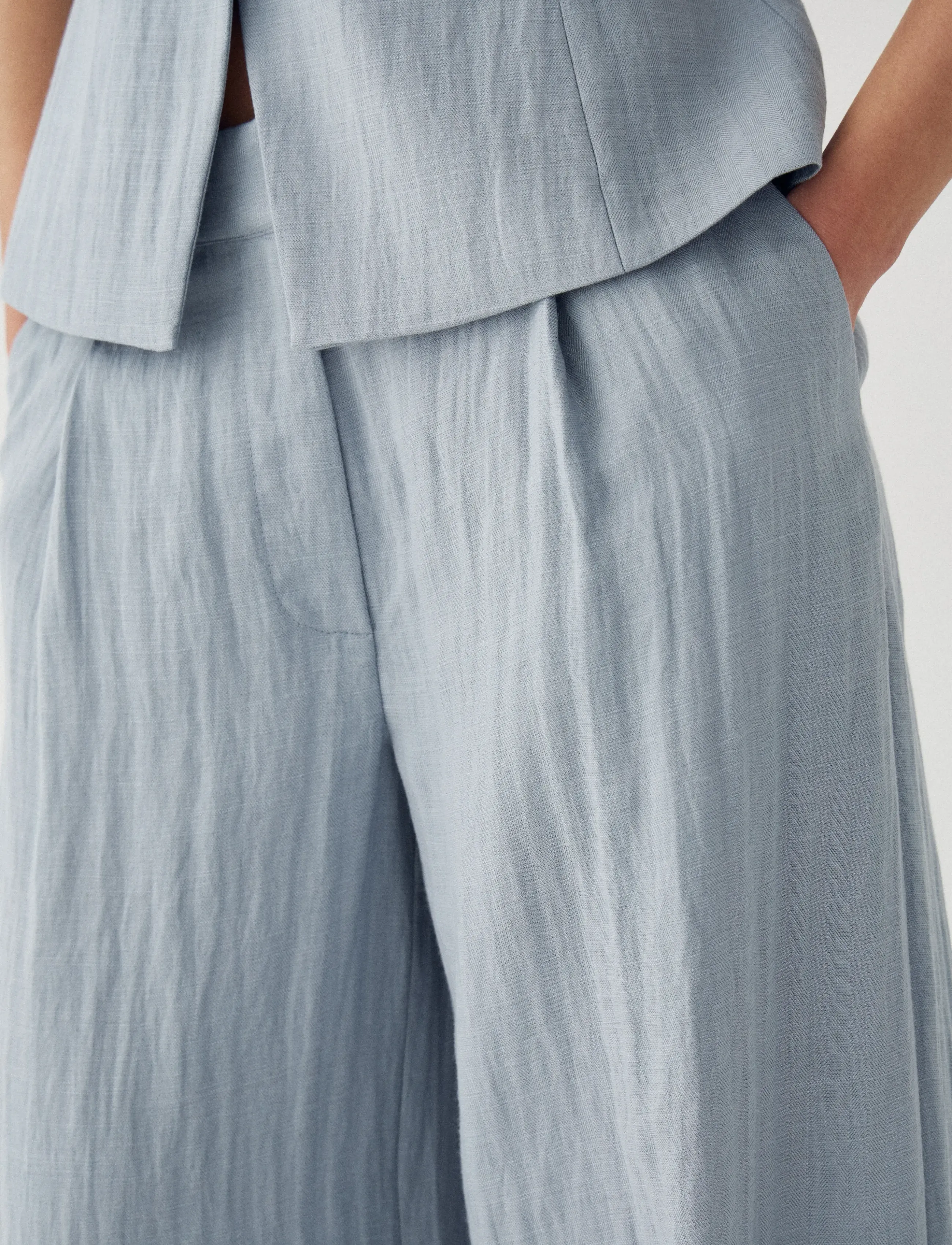 Noella - N-Kazia MW Pants - pantalons larges - dove blue - 3