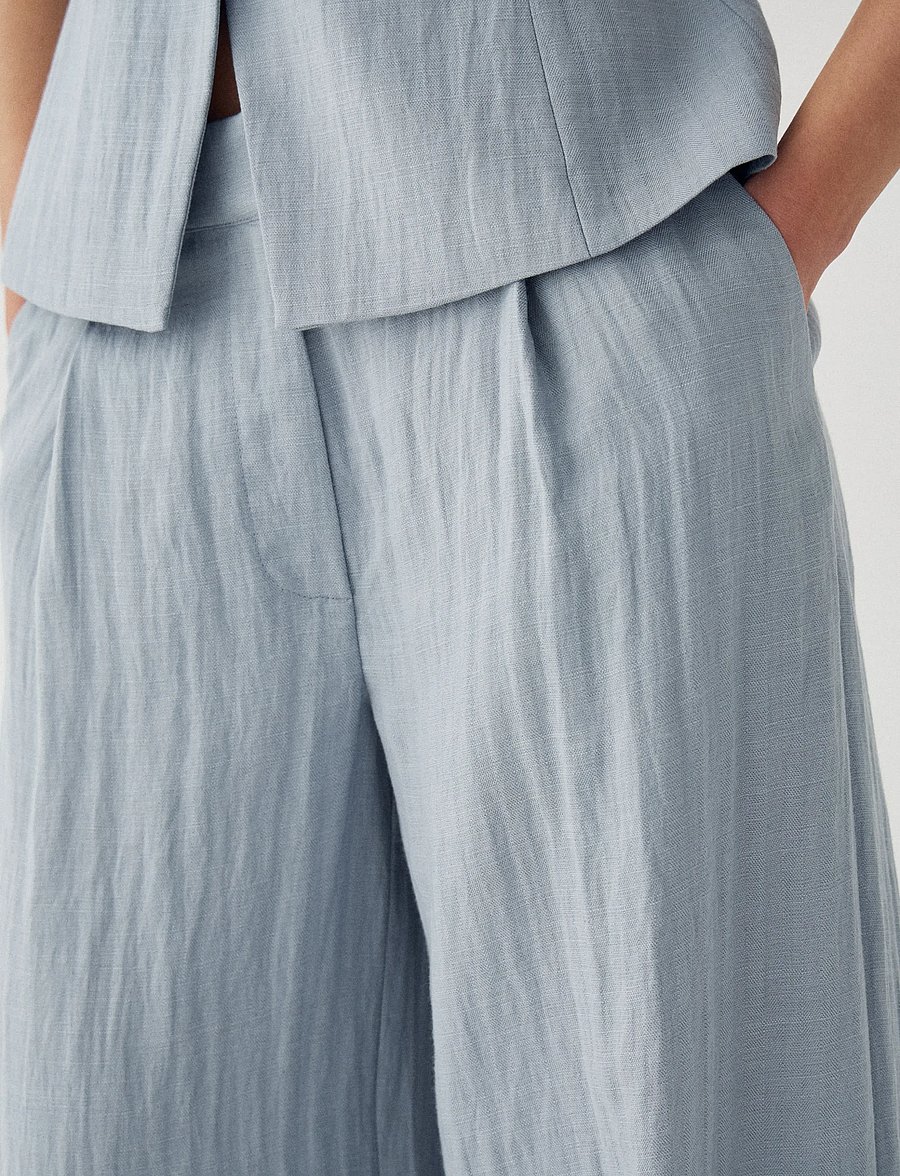 Noella - N-Kazia MW Pants - hosen mit weitem bein - dove blue - 3