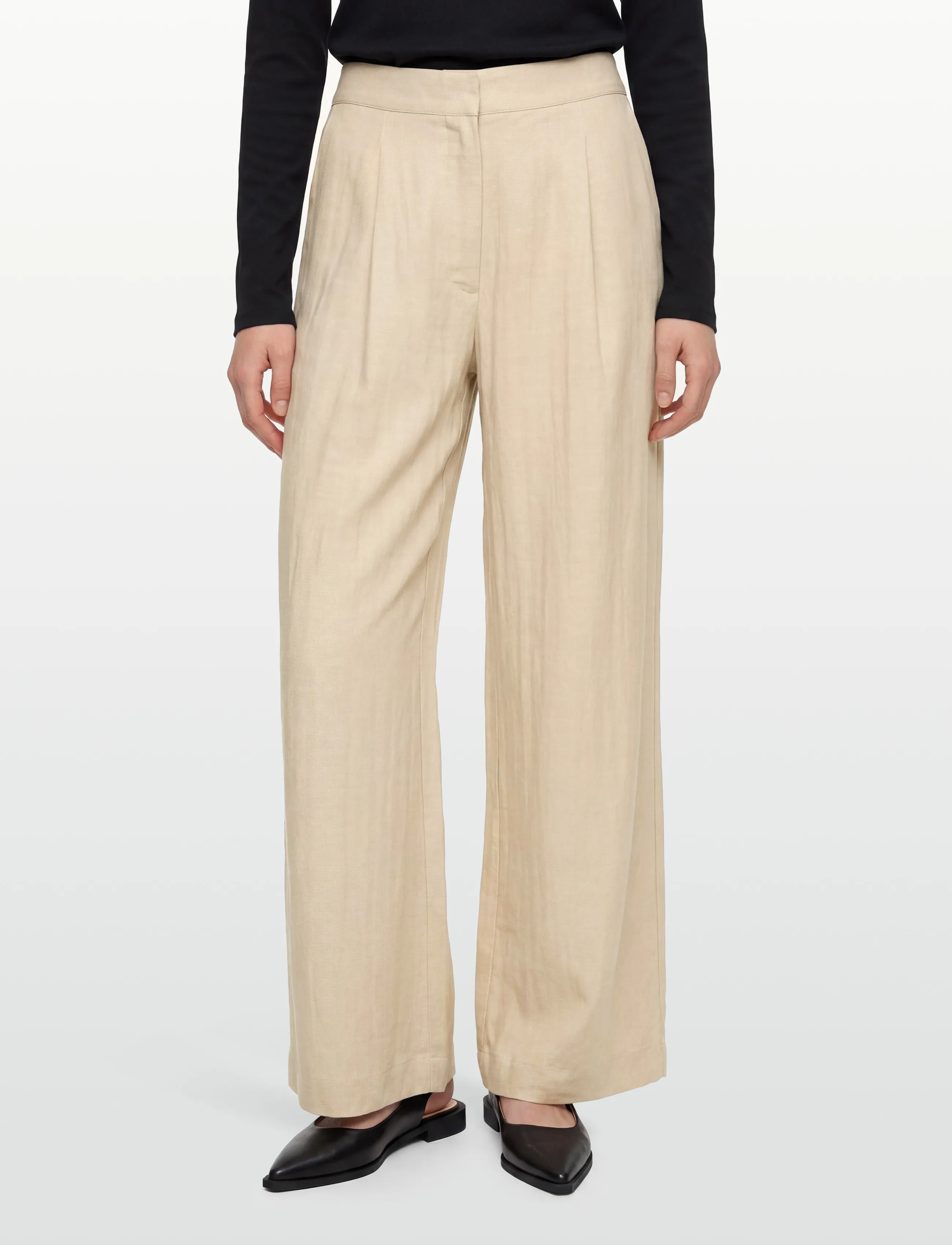 Noella - N-Kazia MW Pants - hosen mit weitem bein - oyster - 3