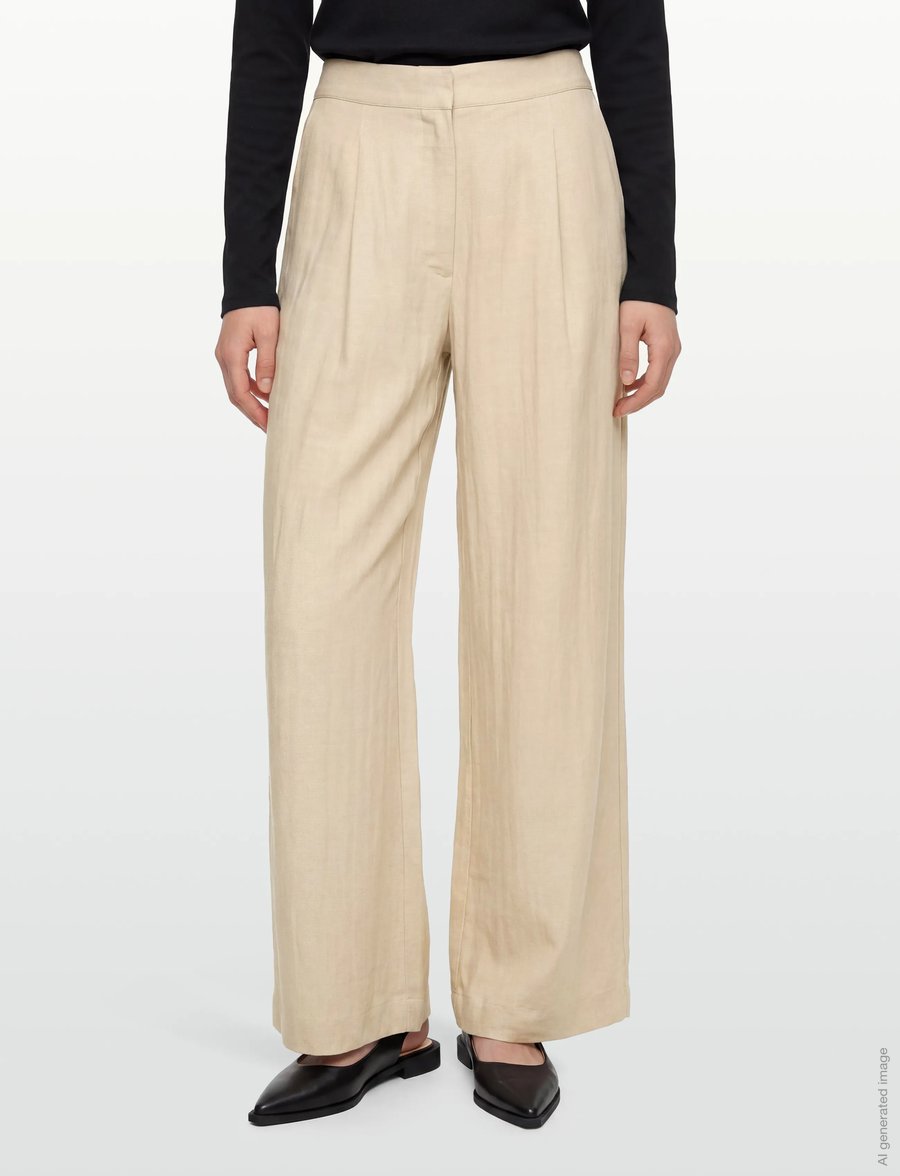 Noella - N-Kazia MW Pants - hosen mit weitem bein - oyster - 3