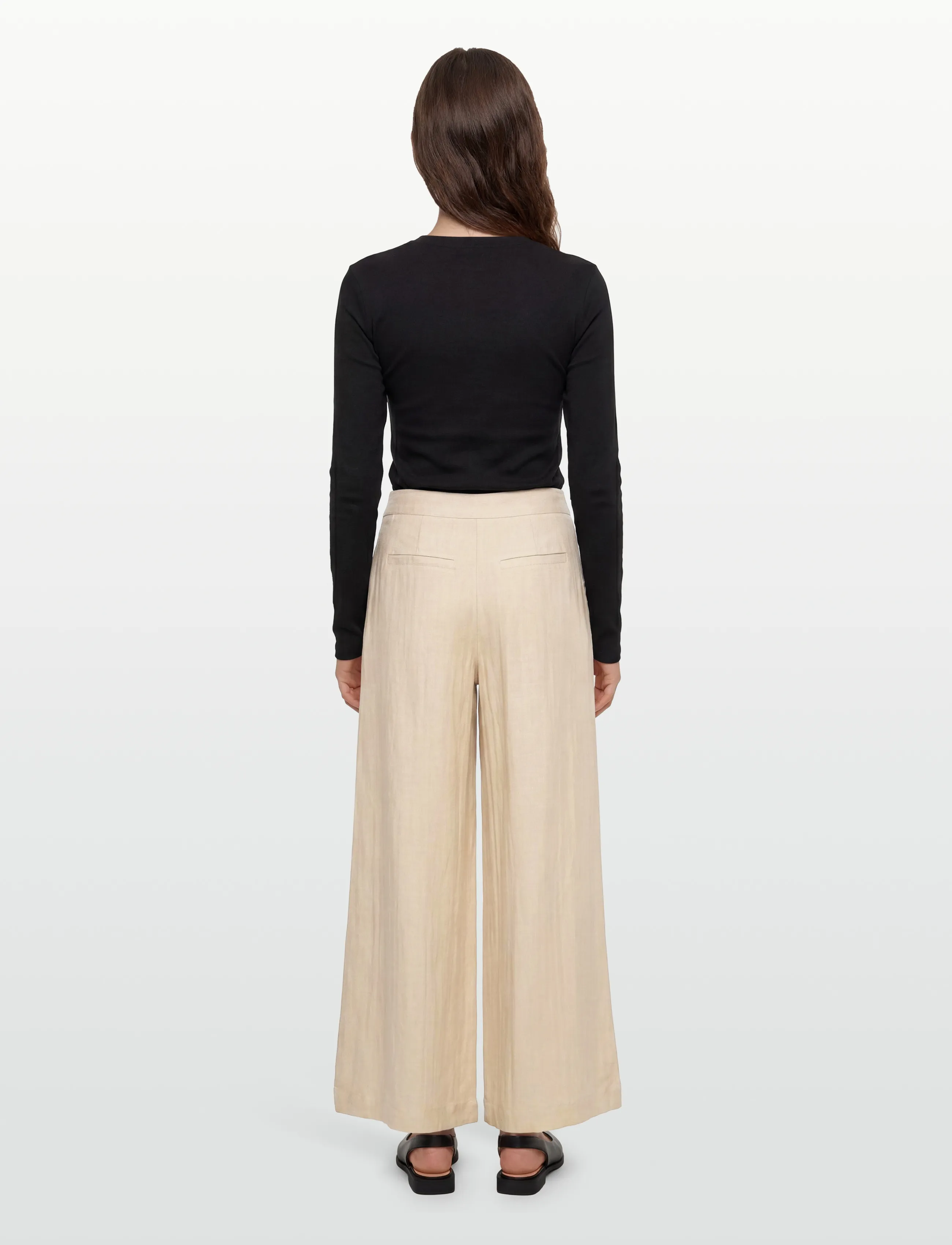 Noella - N-Kazia MW Pants - hosen mit weitem bein - oyster - 4