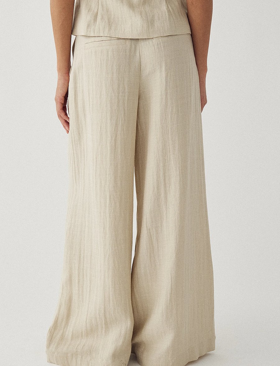Noella - N-Kazia MW Pants - hosen mit weitem bein - oyster - 4