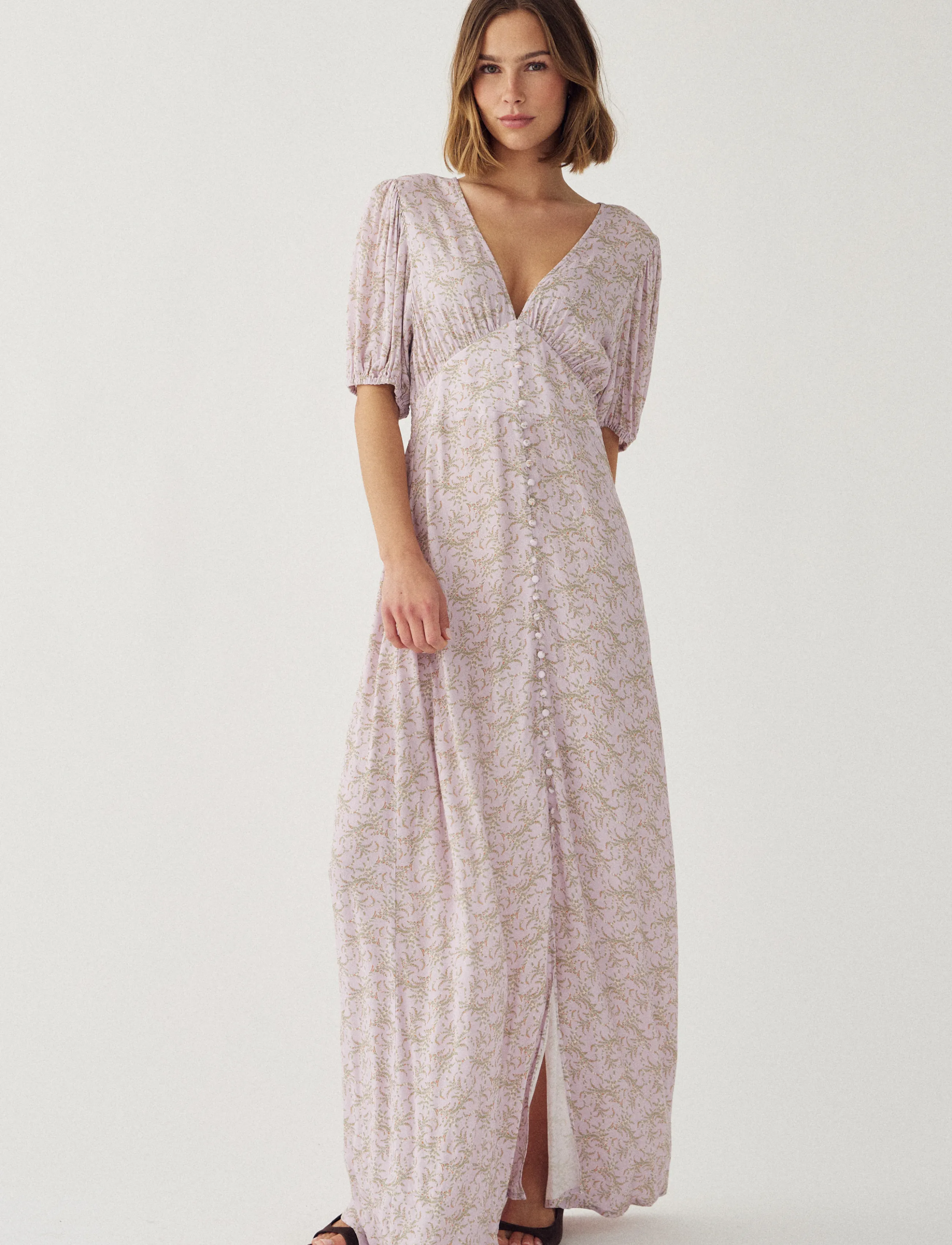 Noella - N-Lilith SS Maxi Dress - sommarklänningar - dolley pink print - 4