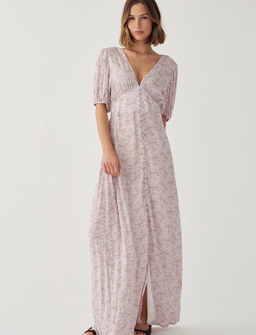 Noella - N-Lilith SS Maxi Dress - sommarklänningar - dolley pink print - 4
