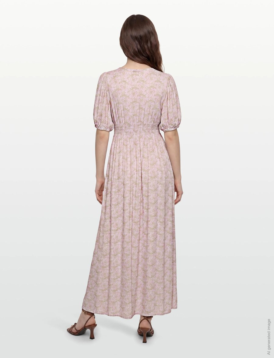 Noella - N-Lilith SS Maxi Dress - zomerjurken - dolley pink print - 4