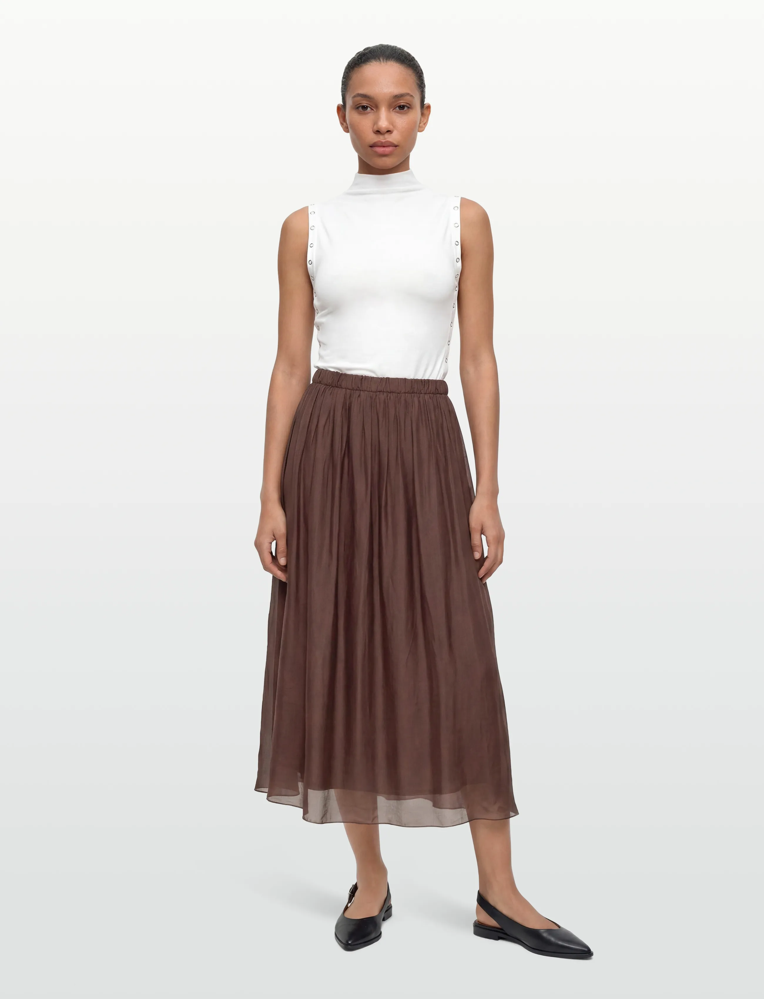 Noella N-Makoa Skirt - Maksihameet - CHOCOLATE / brown