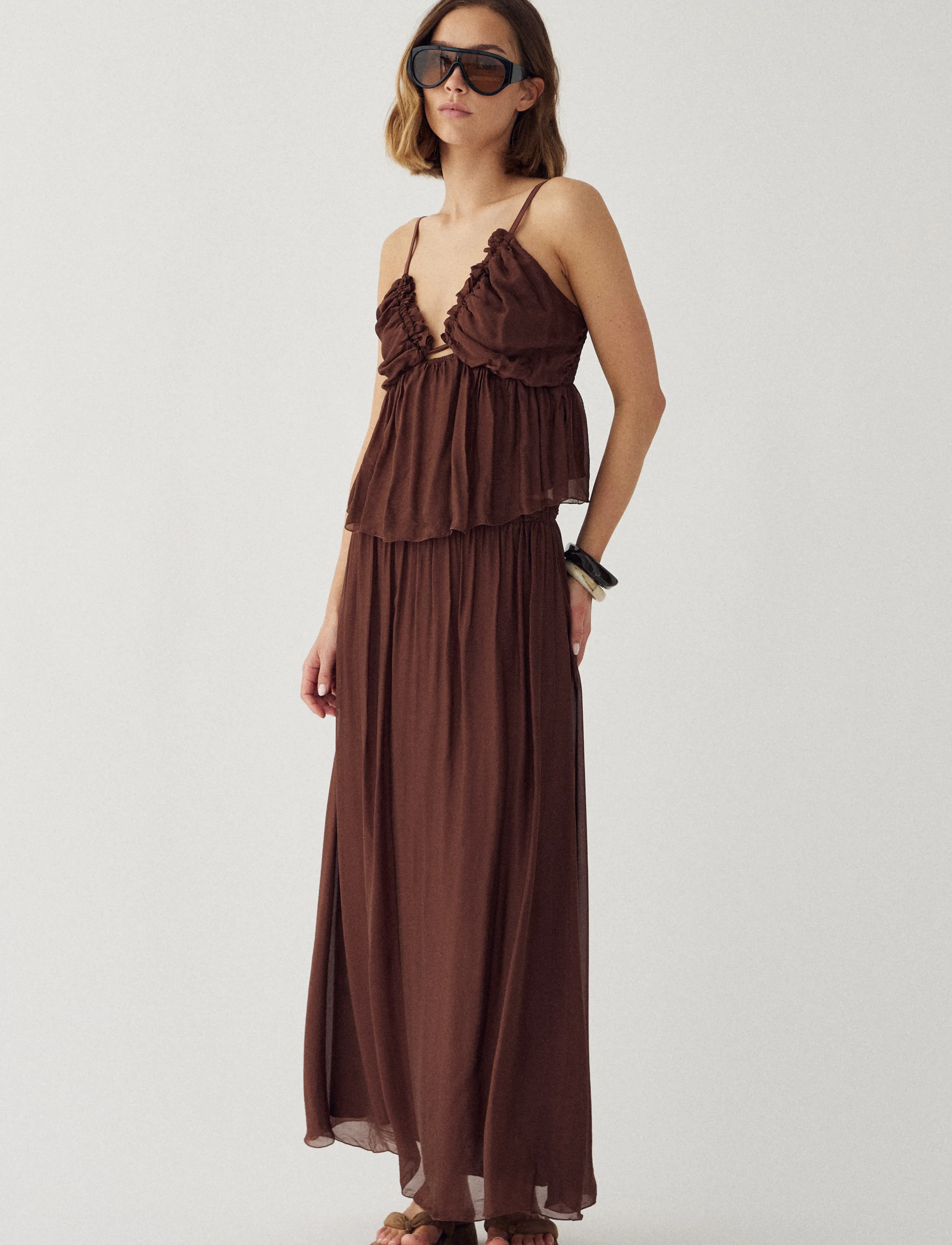 Noella N-Makoa Skirt - Maxi skirts - CHOCOLATE / brown
