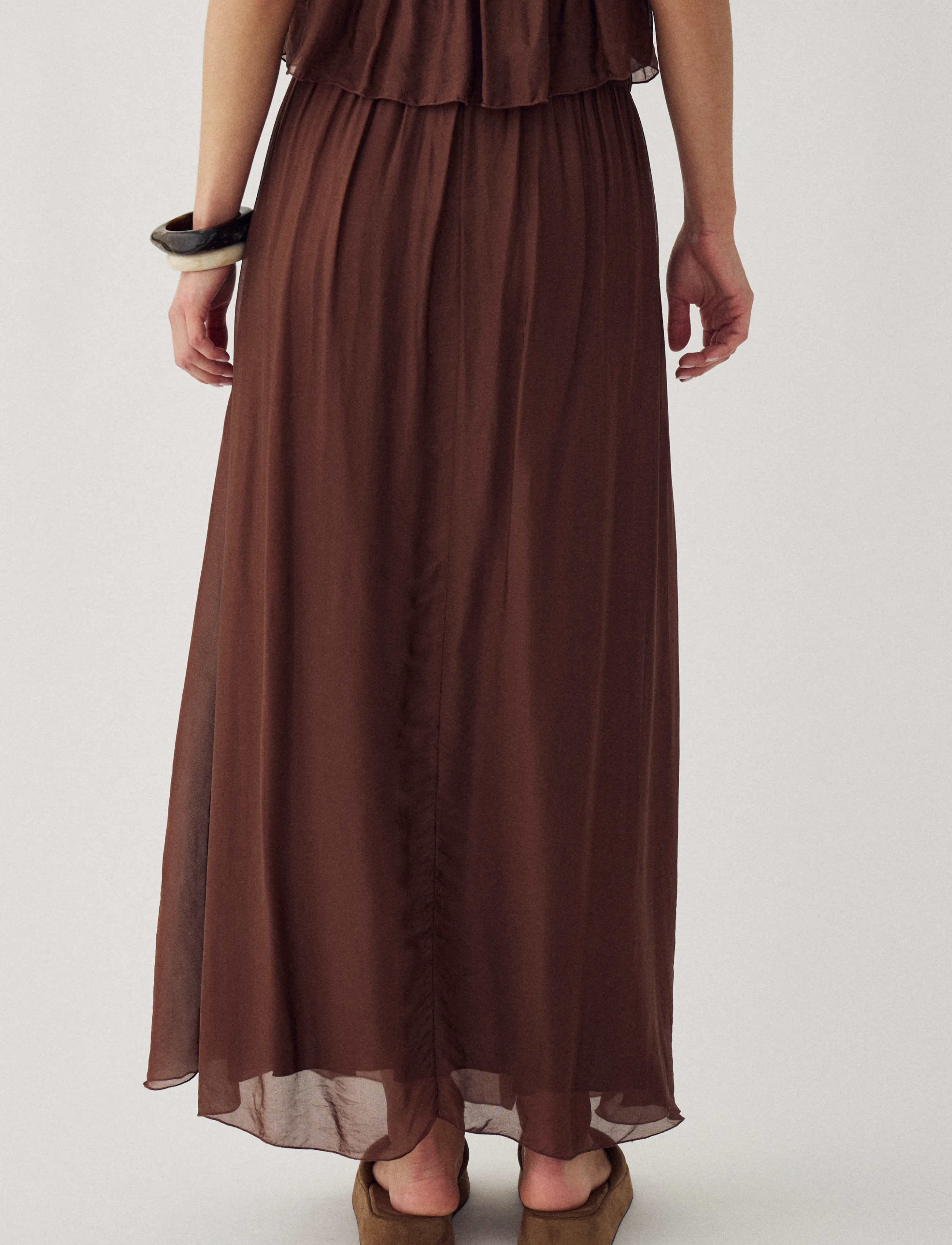 Noella - N-Makoa Skirt - maxi nederdele - chocolate - 4
