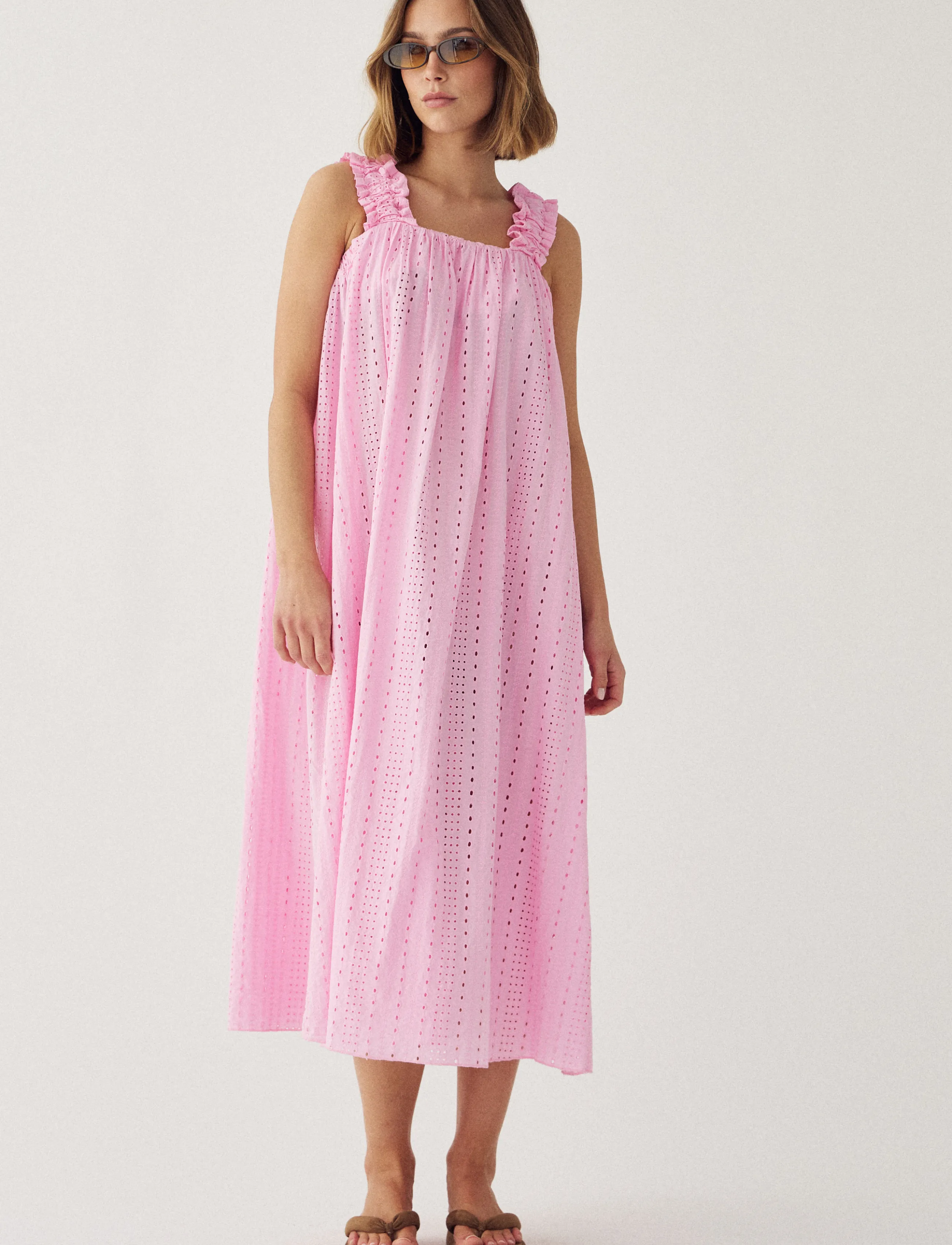 Noella N-Marli Dress - Midiklänningar - BABY PINK / pink/rose