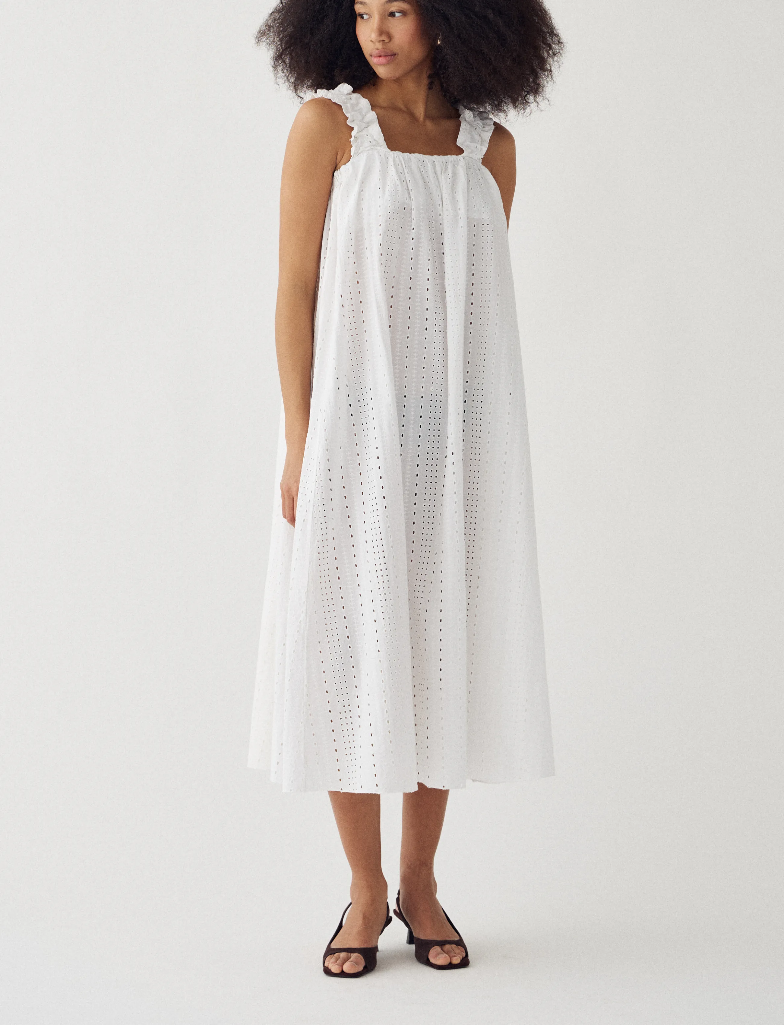 Noella N-Marli Dress - Midikleidid - WHITE / white
