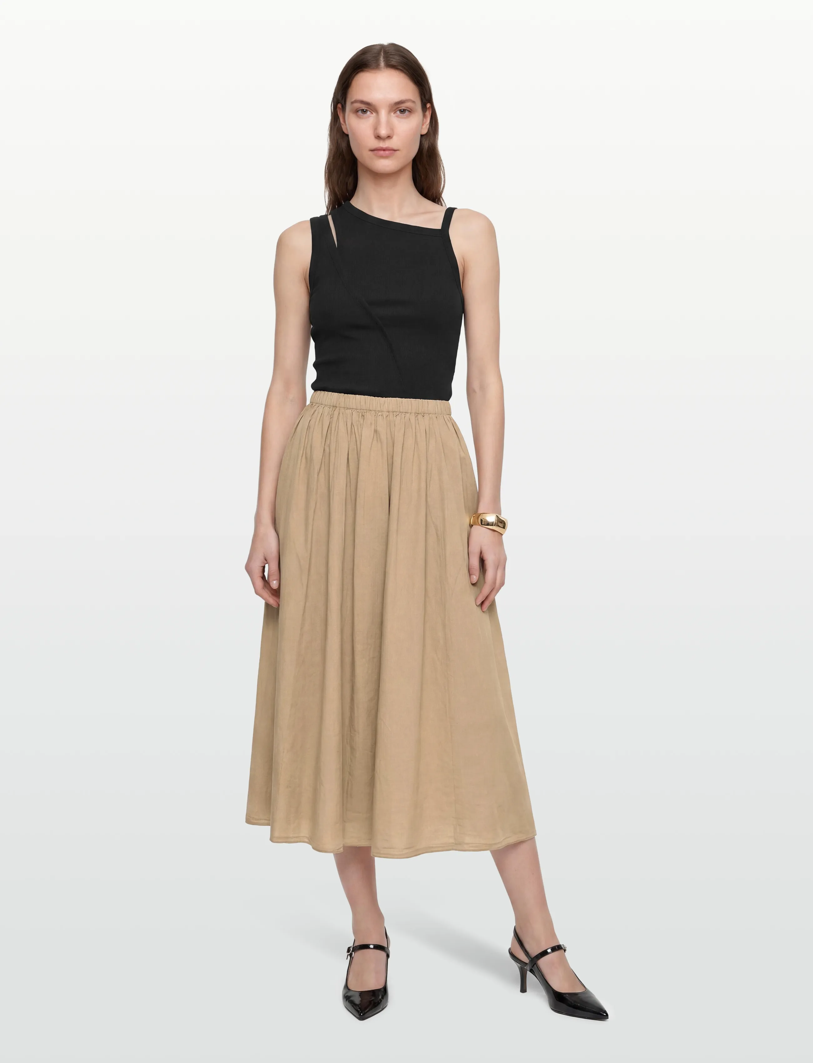 Noella N-Maelynn Skirt, L/XL, Röcke, Beige - Maxi Frauen