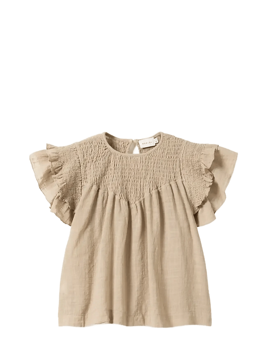 Noella - N-Maura Blouse - palaidinės trumpomis rankovėmis - grey ivory - 1