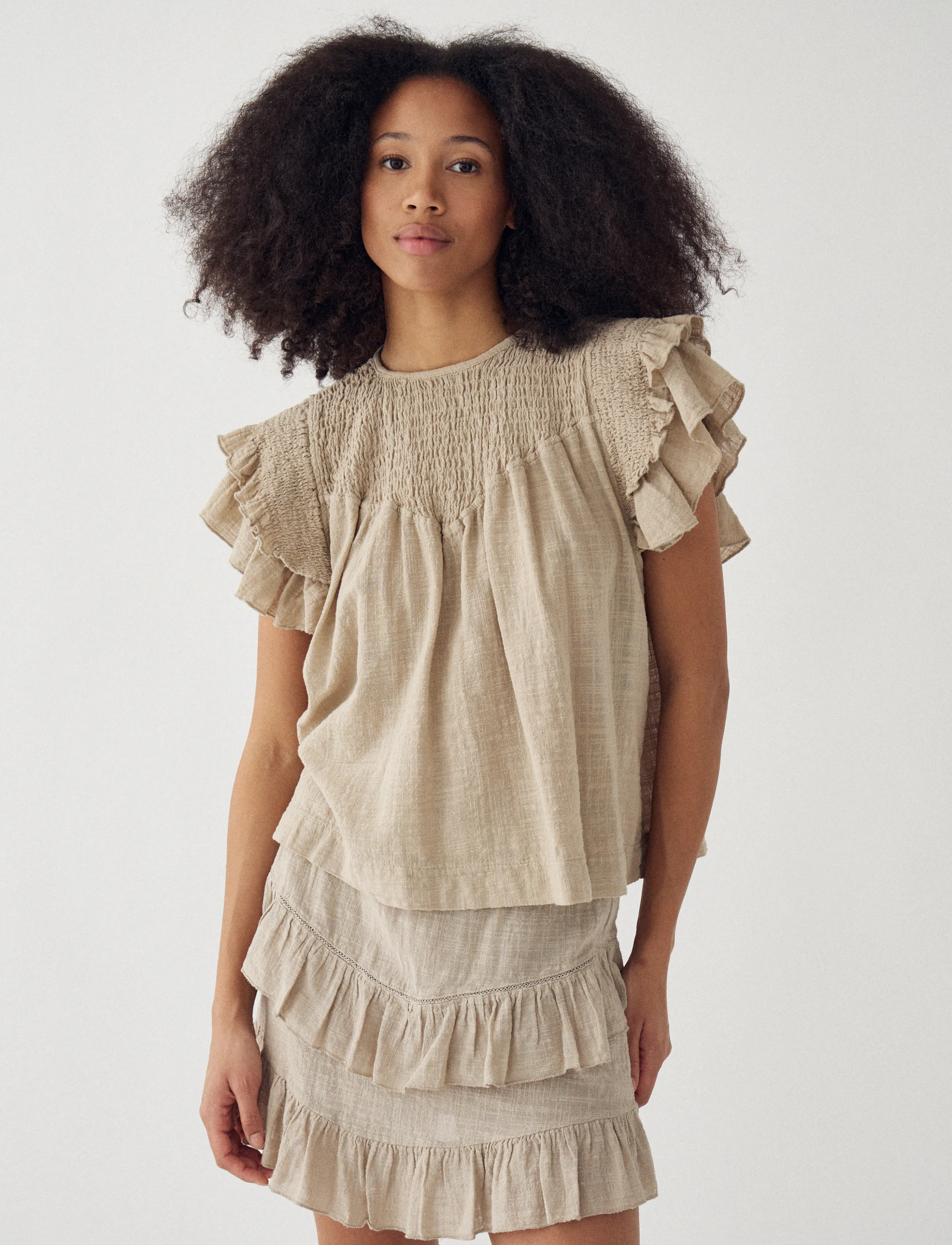 Noella N-Maura Blouse - Pluusid ja särgid - GREY IVORY / beige