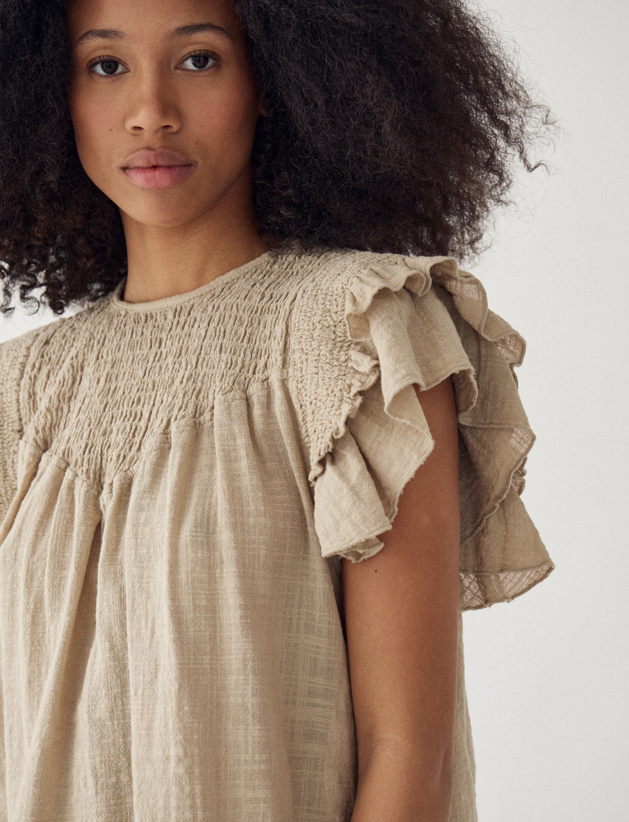 Noella - N-Maura Blouse - palaidinės trumpomis rankovėmis - grey ivory - 4