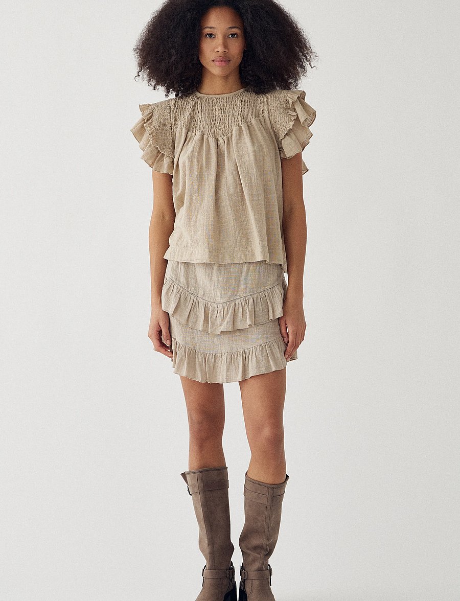 Noella - N-Maura Blouse - palaidinės trumpomis rankovėmis - grey ivory - 5