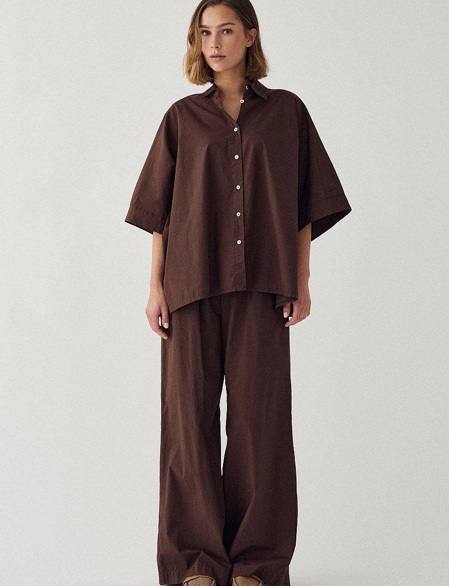 Noella - N-Maurice MW Pants - hosen mit weitem bein - chocolate - 0