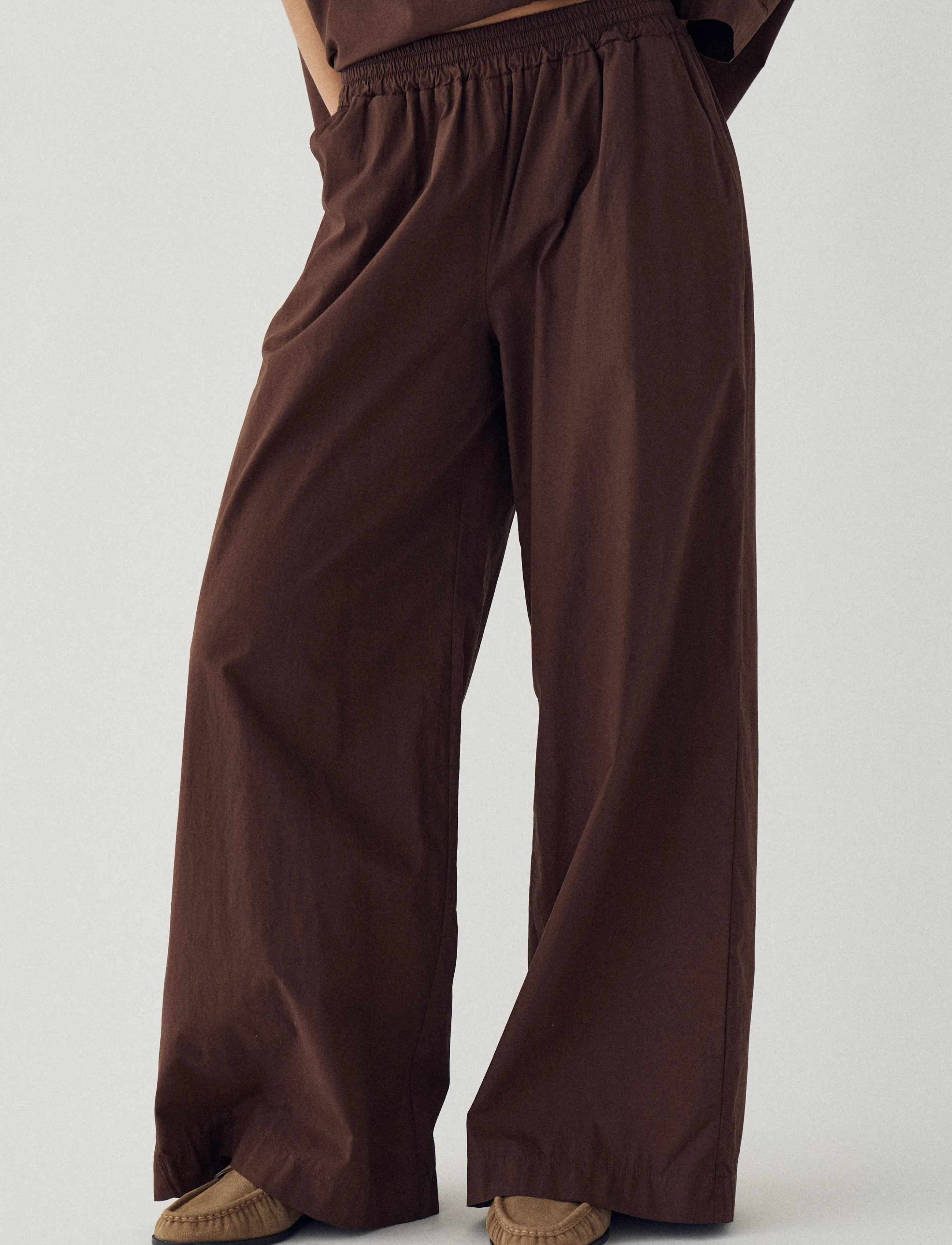 Noella - N-Maurice MW Pants - wide leg trousers - chocolate - 3