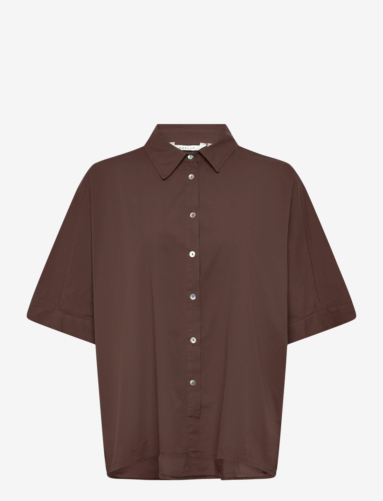 Noella - N-Maizie Shirt - kortærmede skjorter - chocolate - 1