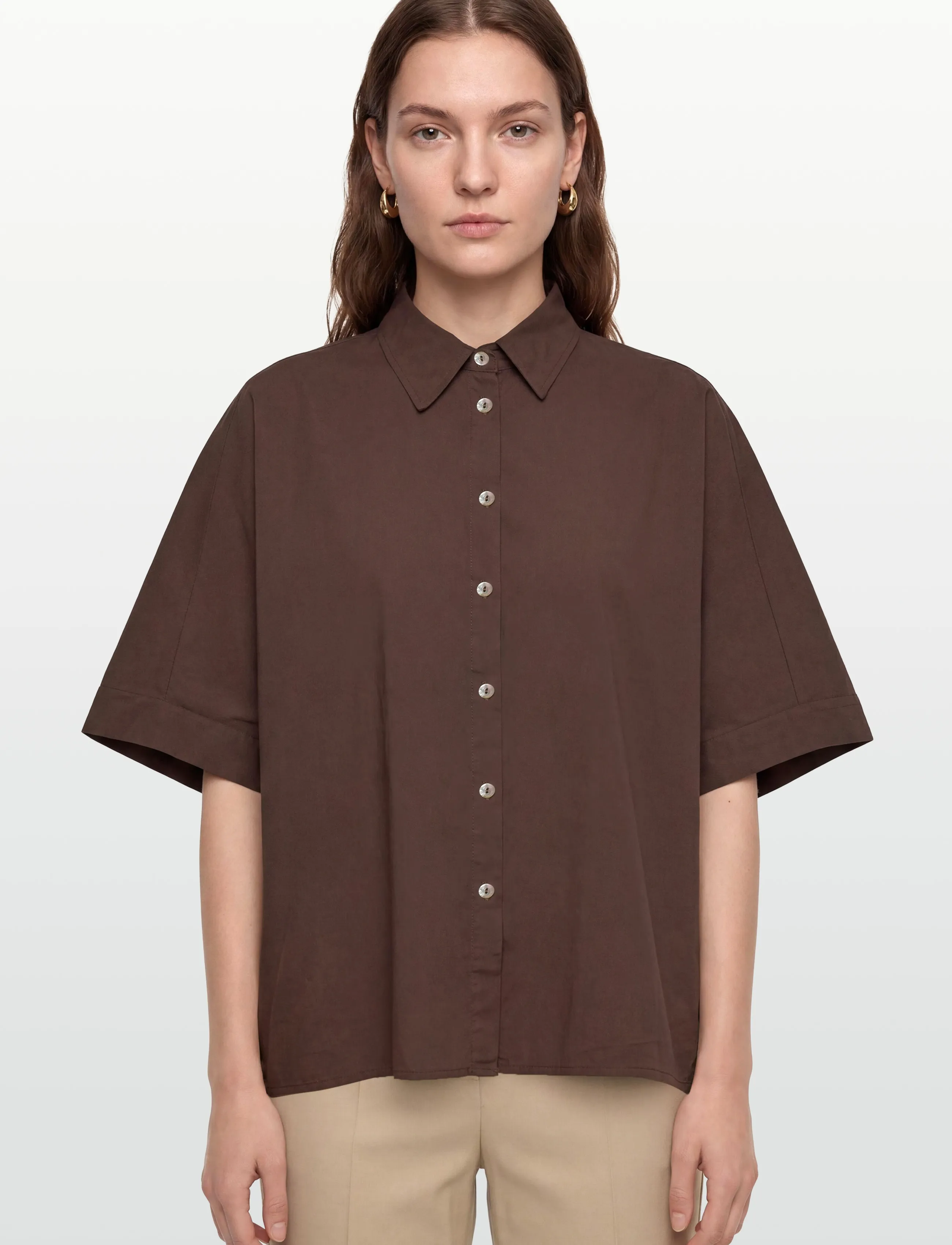 Noella - N-Maizie Shirt - kortärmade skjortor - chocolate - 3