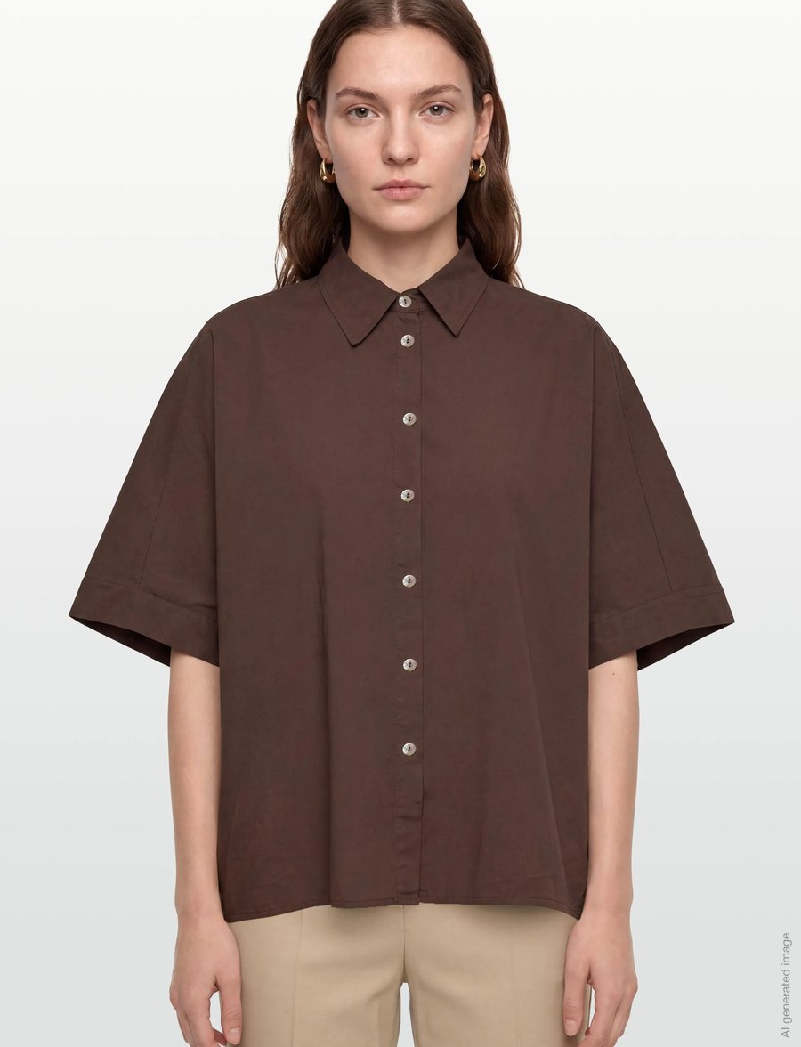 Noella - N-Maizie Shirt - kurzärmlige hemden - chocolate - 3