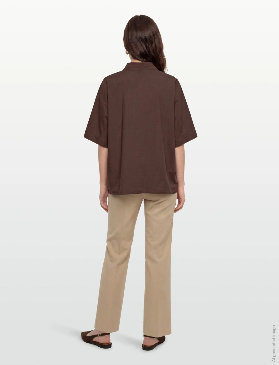 Noella - N-Maizie Shirt - kurzärmlige hemden - chocolate - 4
