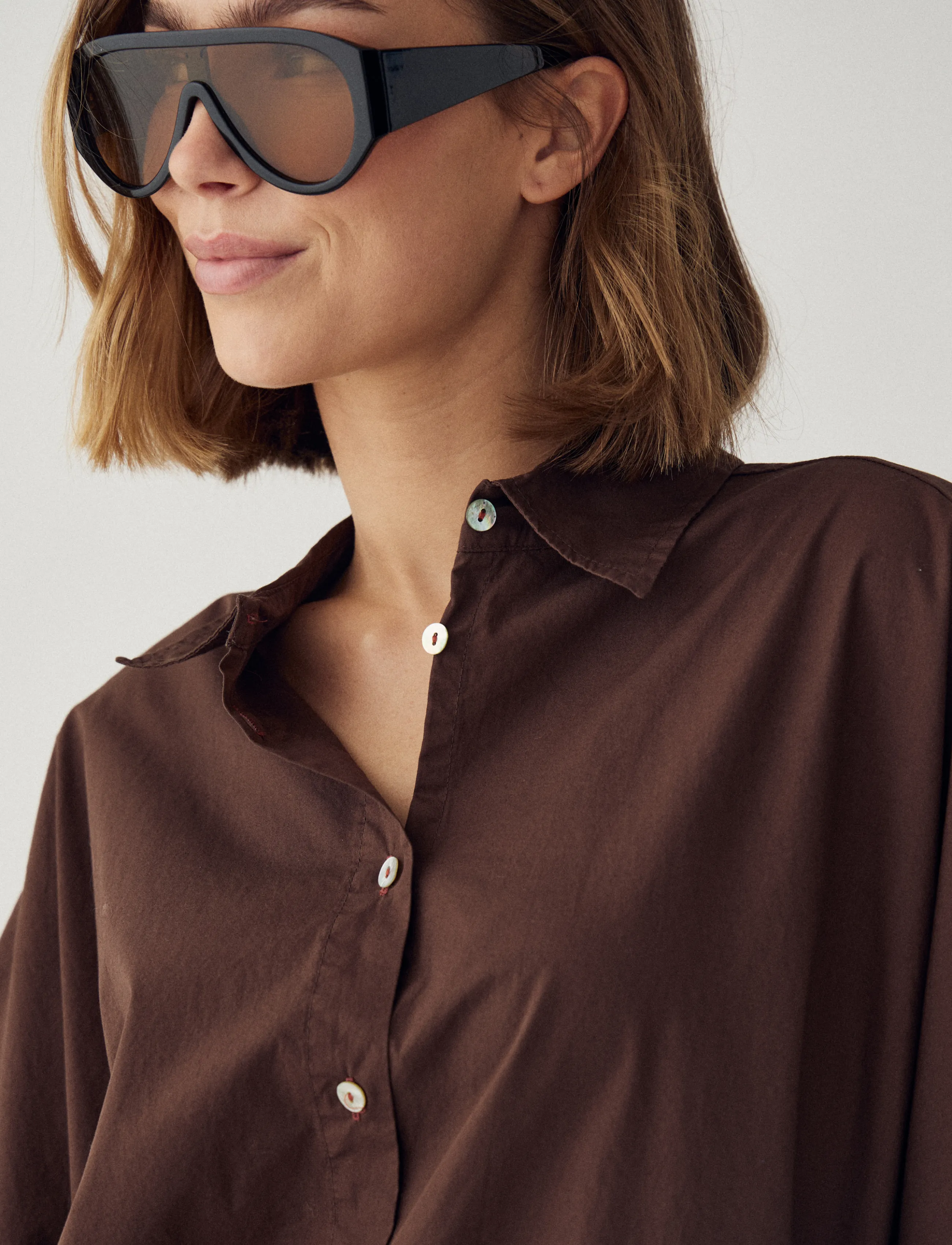 Noella - N-Maizie Shirt - kurzärmlige hemden - chocolate - 4