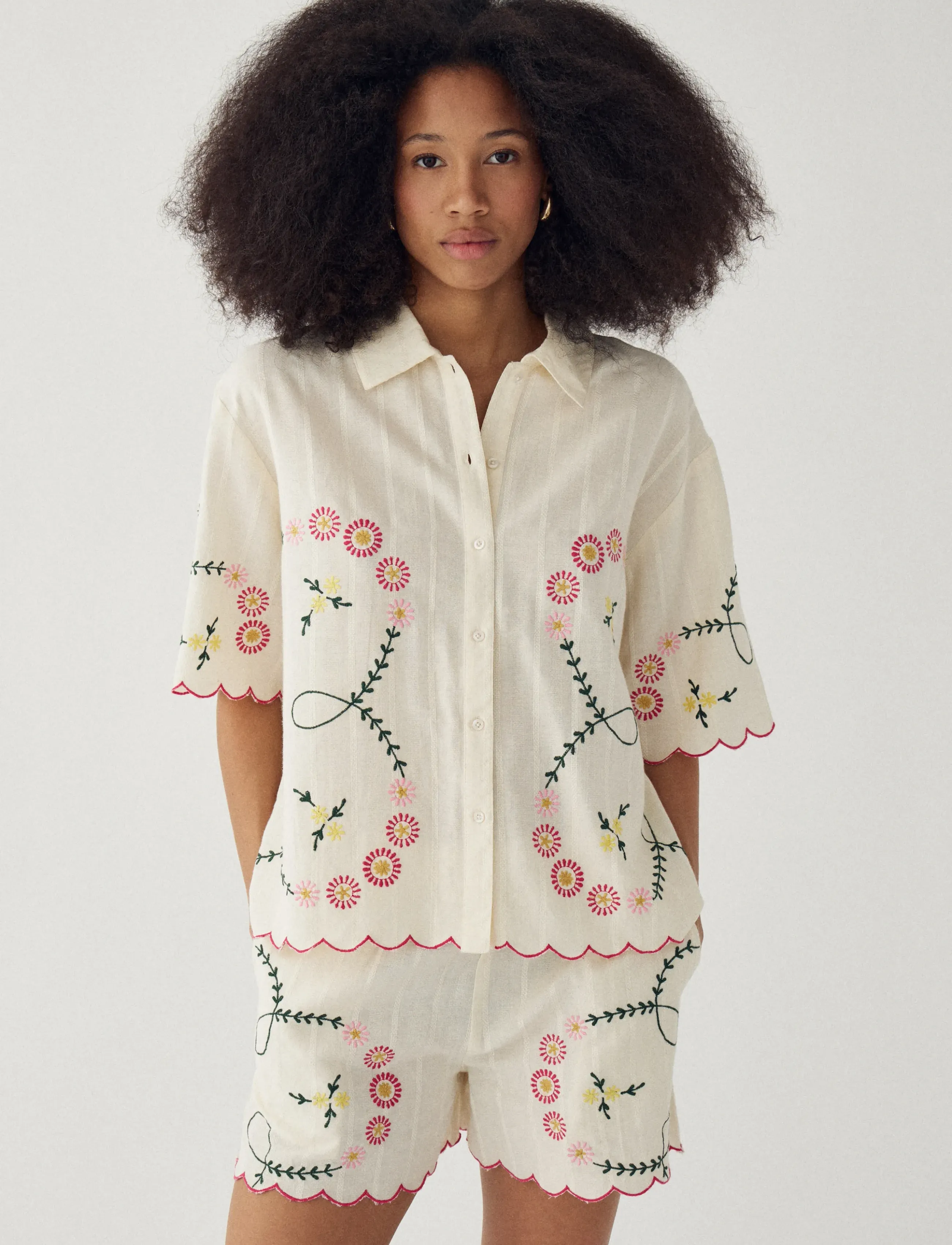 Noella N-Kealy Shirt - Lühikeste varrukatega särgid - OFFWHITE / cream