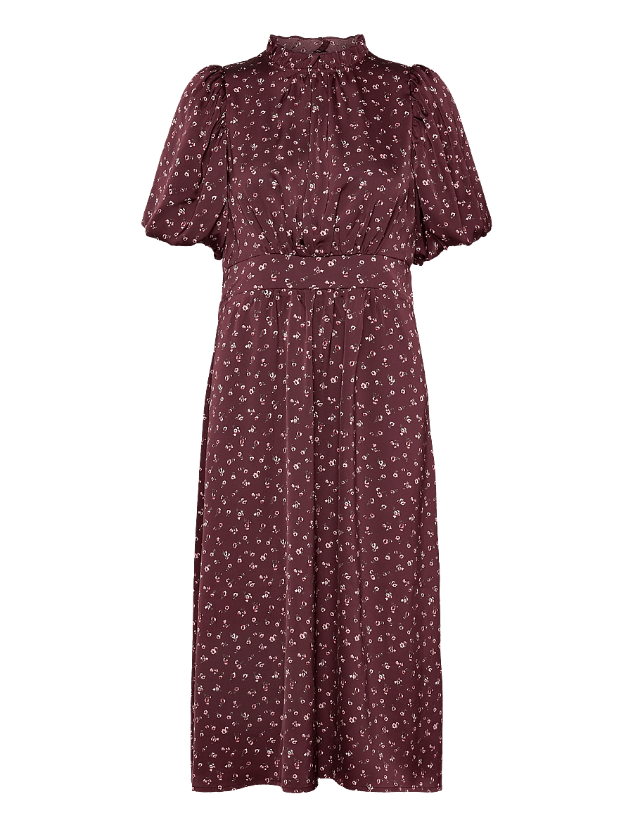 Noella - N-Ruth Dress - midiklänningar - dwyn burgundy print - 1