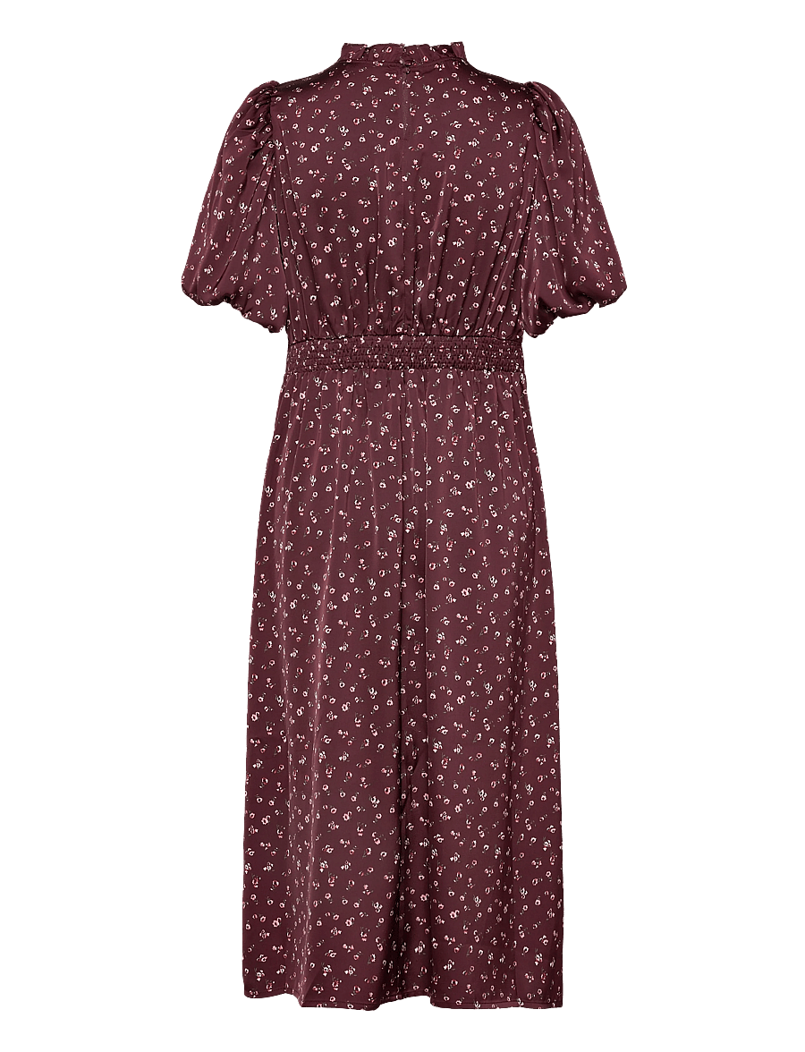 Noella - N-Ruth Dress - midiklänningar - dwyn burgundy print - 2