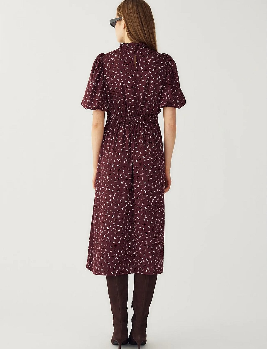 Noella - N-Ruth Dress - midiklänningar - dwyn burgundy print - 3