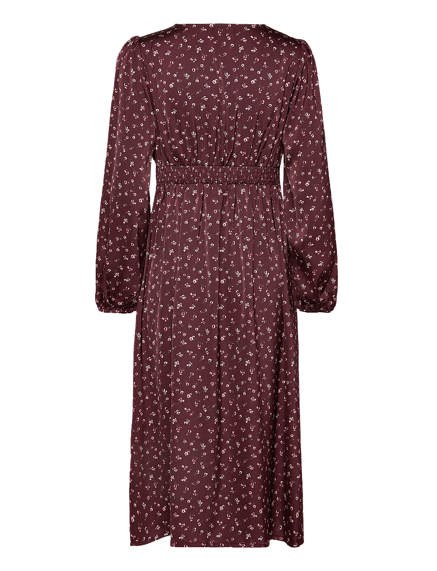 Noella - N-Lilith Dress - midiklänningar - dwyn burgundy print - 2