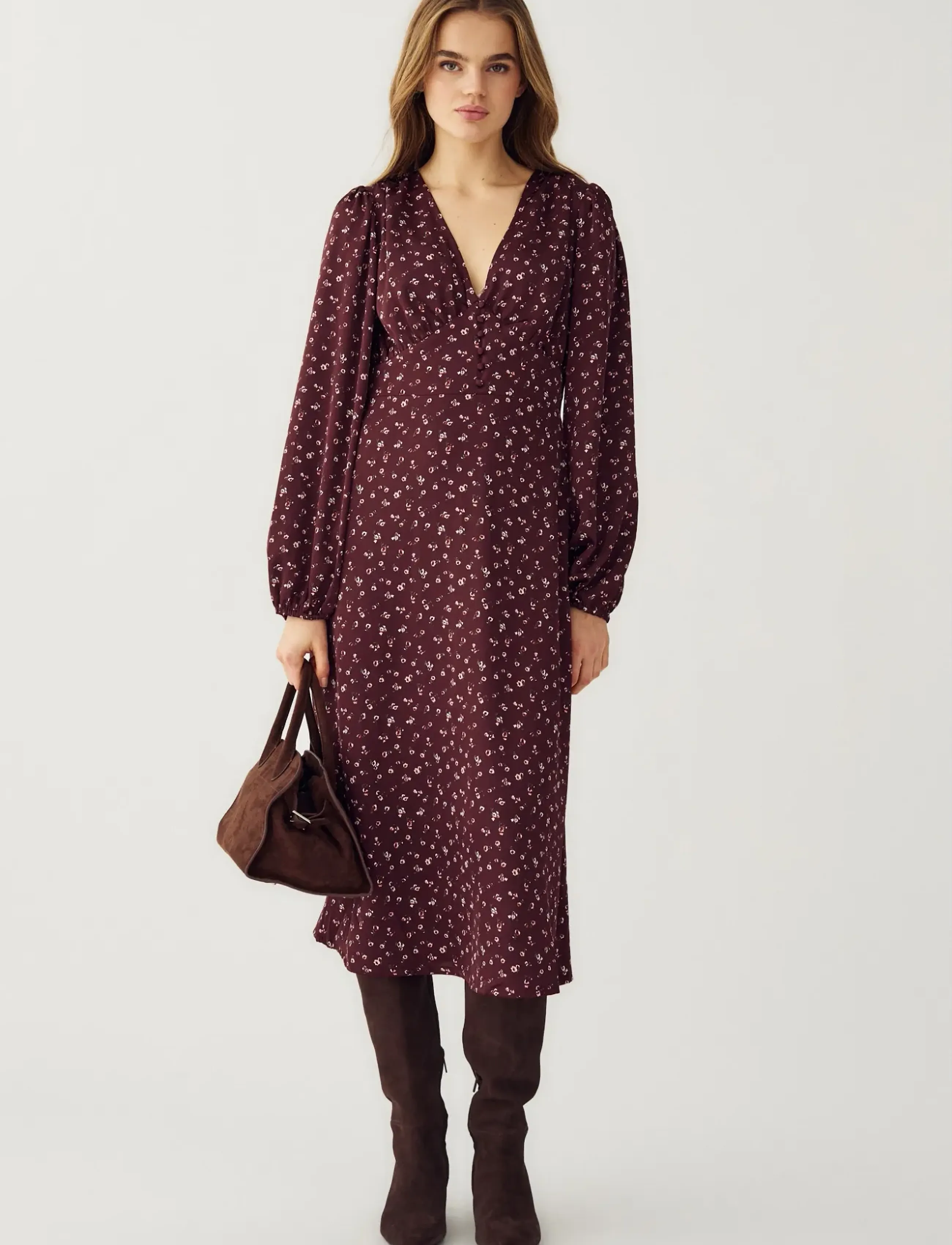 Noella N-Lilith Dress - Tøj - DWYN BURGUNDY PRINT / burgundy