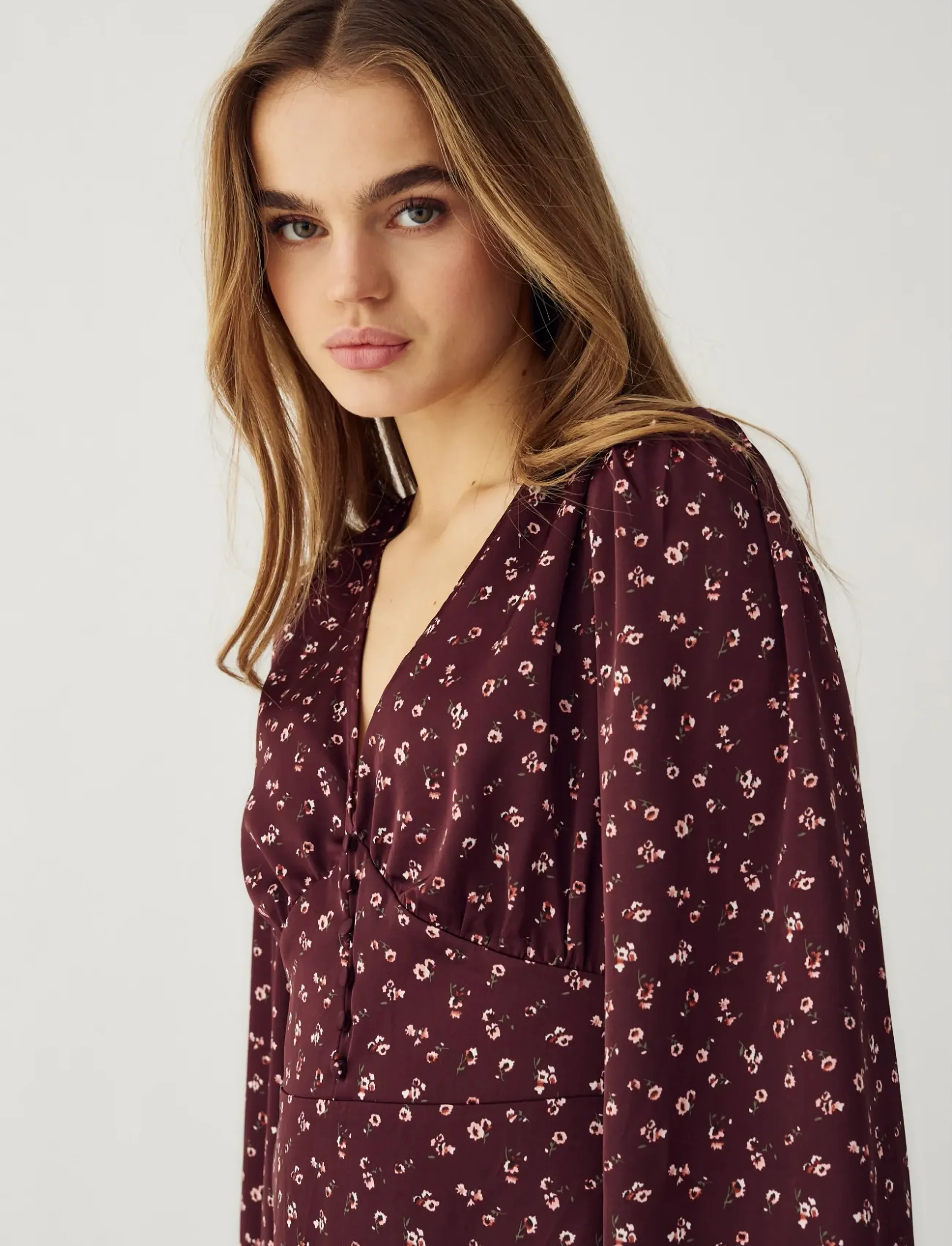 Noella - N-Lilith Dress - midikleidid - dwyn burgundy print - 4