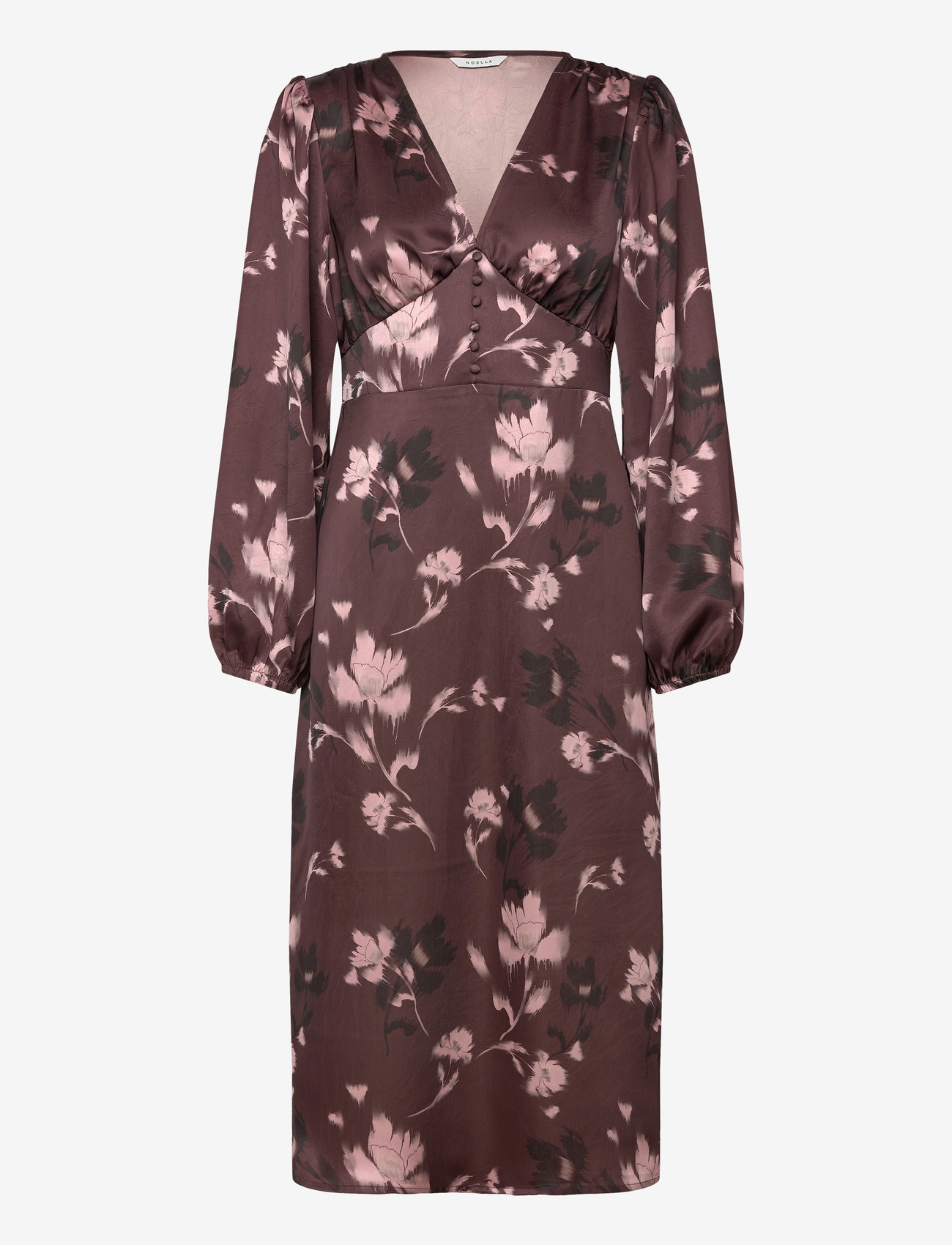 Noella - N-Lilith Dress - cocktailklänningar - dena burgundy print - 0